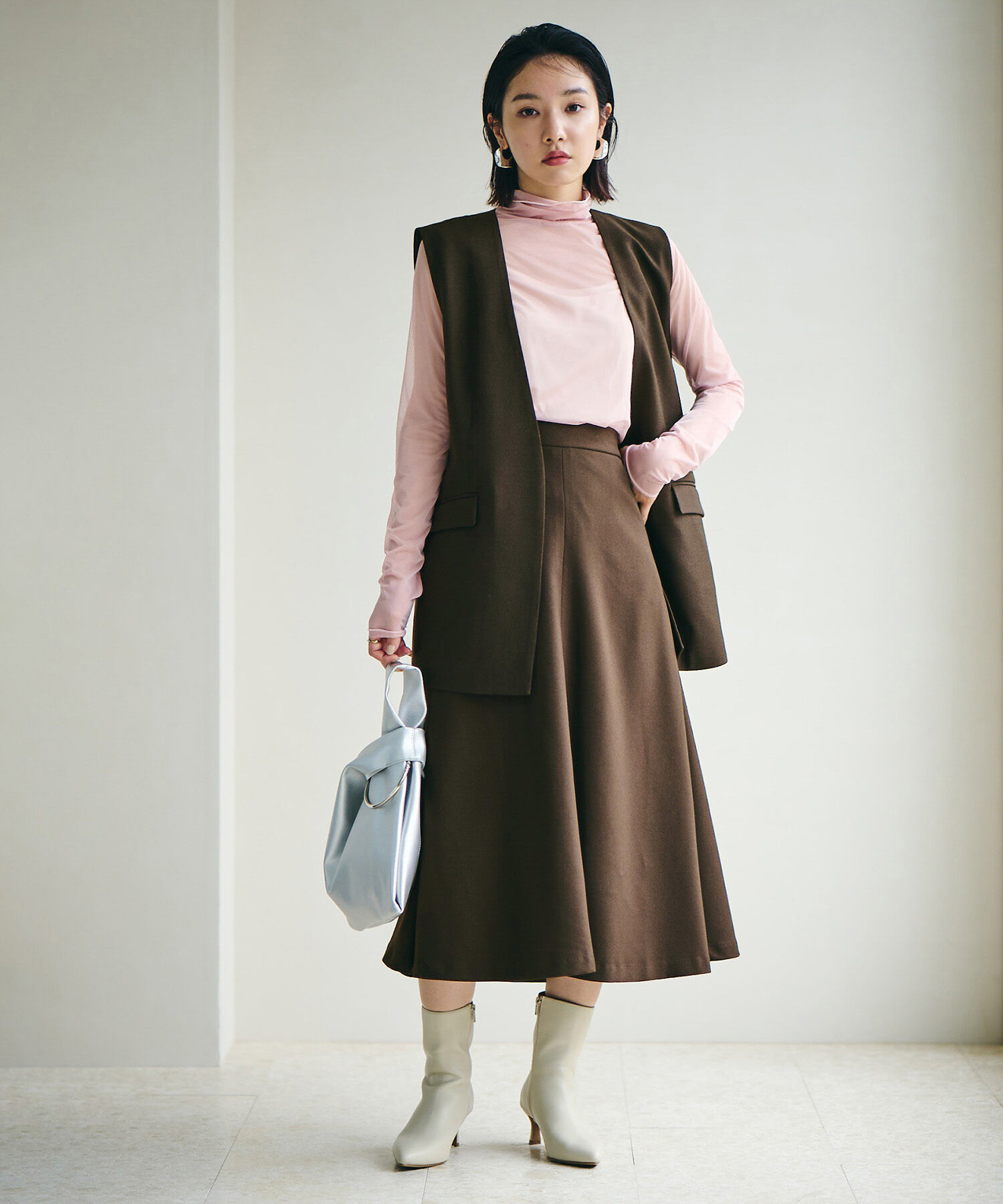 VIS「【Washable・EASY CARE】エコウールタッチフレアスカート【sustainable】」|スカート|