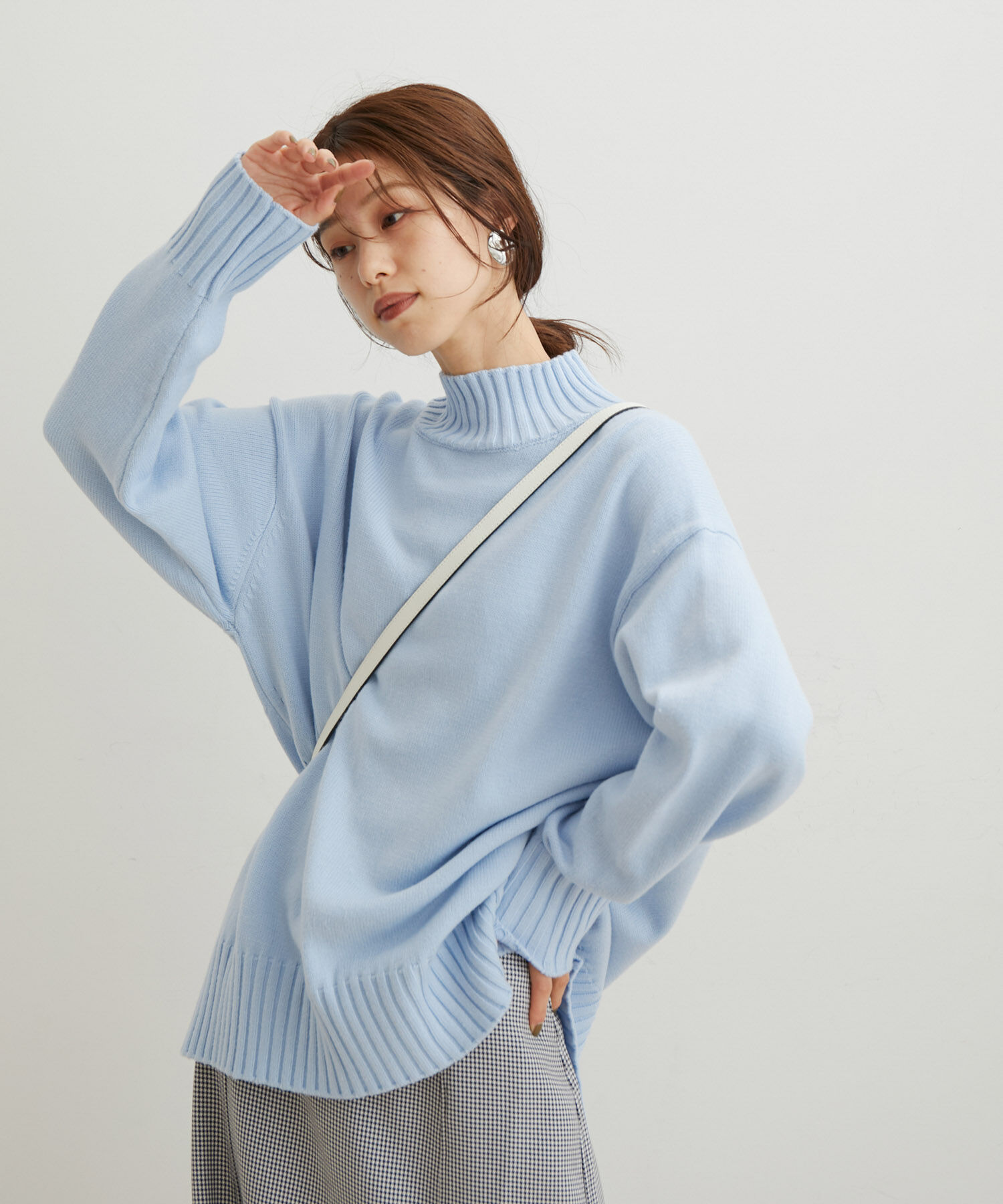 VIS「【洗える】ボーダー＆無地バックスリットニット【sustainable】」|ニット・セーター|