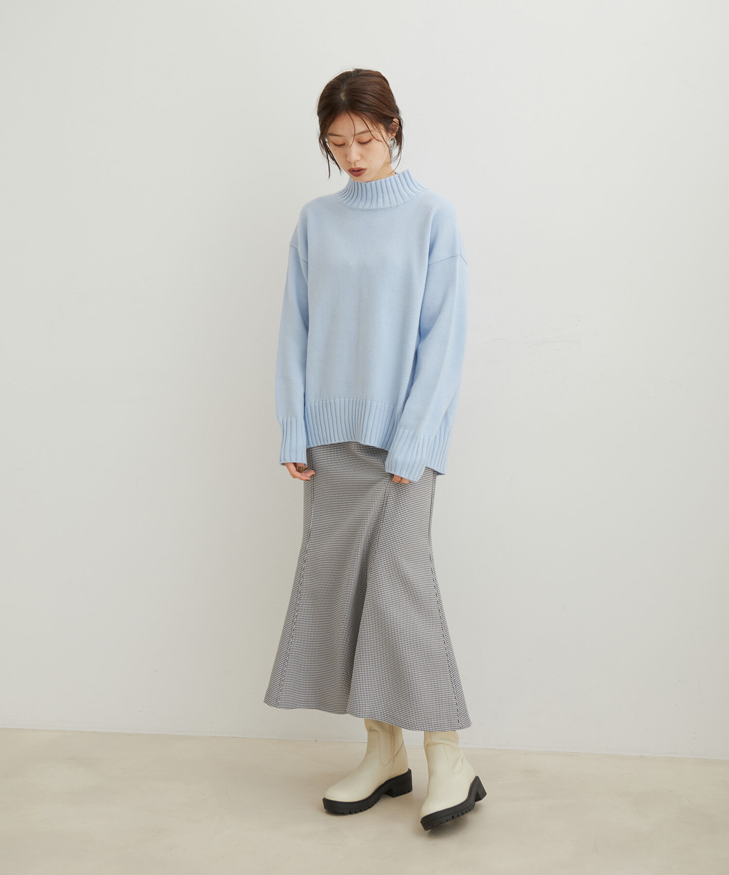 VIS「【洗える】ボーダー＆無地バックスリットニット【sustainable】」|ニット・セーター|