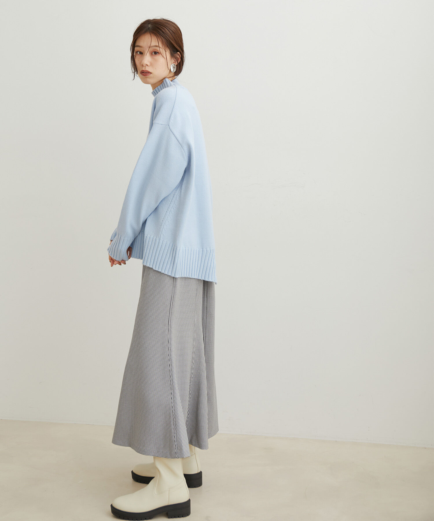 VIS「【洗える】ボーダー＆無地バックスリットニット【sustainable】」|ニット・セーター|