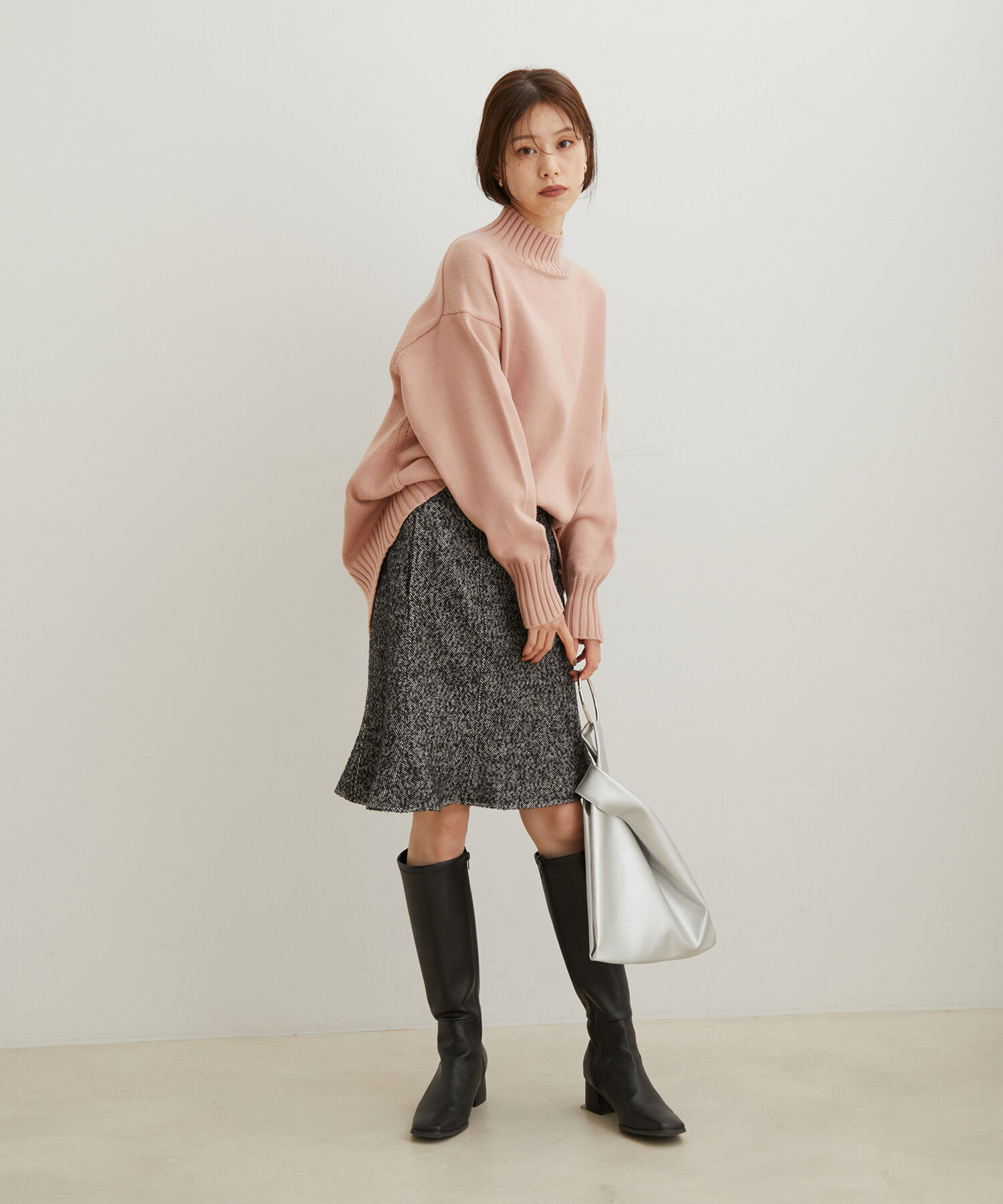 VIS「【洗える】ボーダー＆無地バックスリットニット【sustainable】」|ニット・セーター|