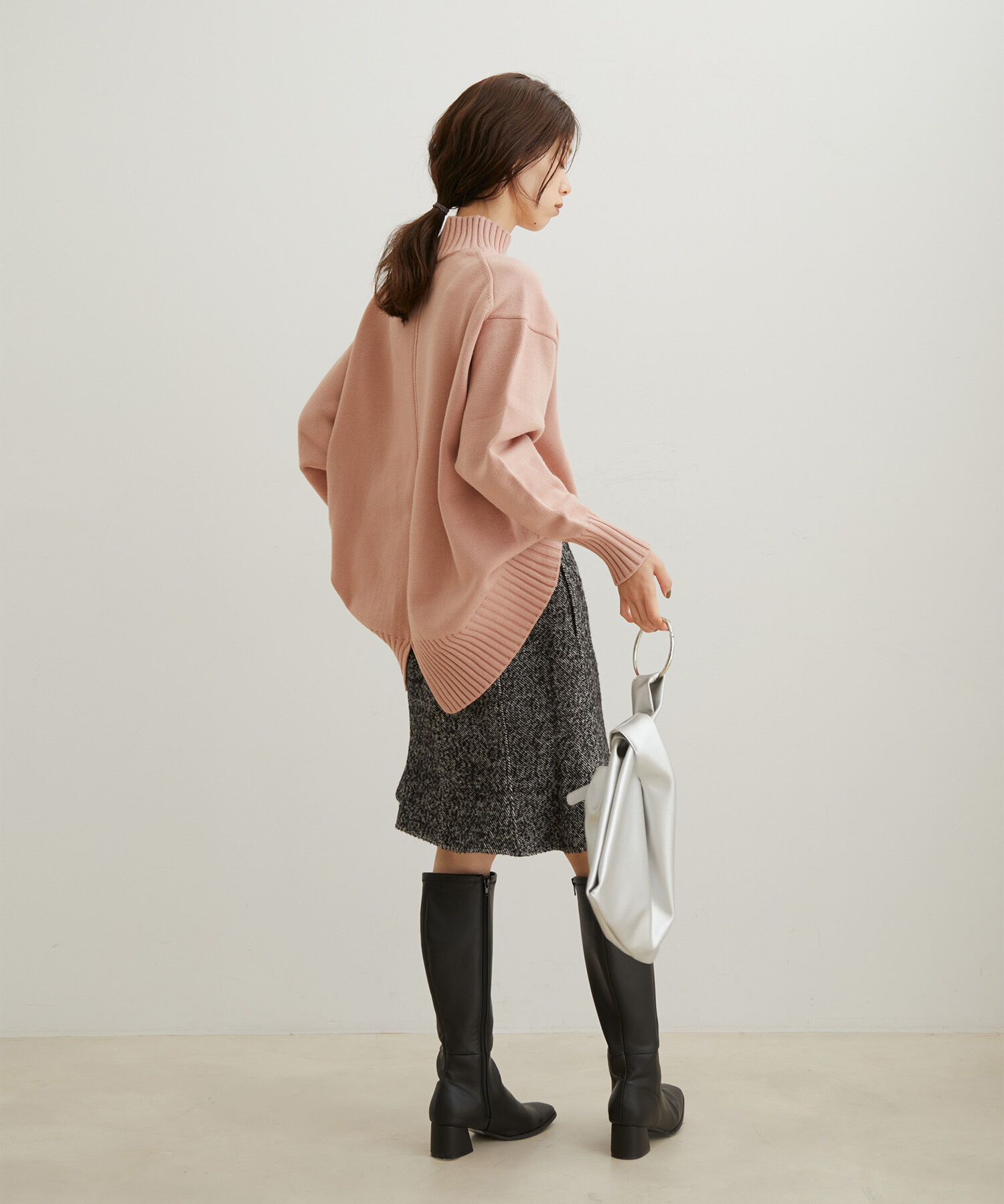 VIS「【洗える】ボーダー＆無地バックスリットニット【sustainable】」|ニット・セーター|