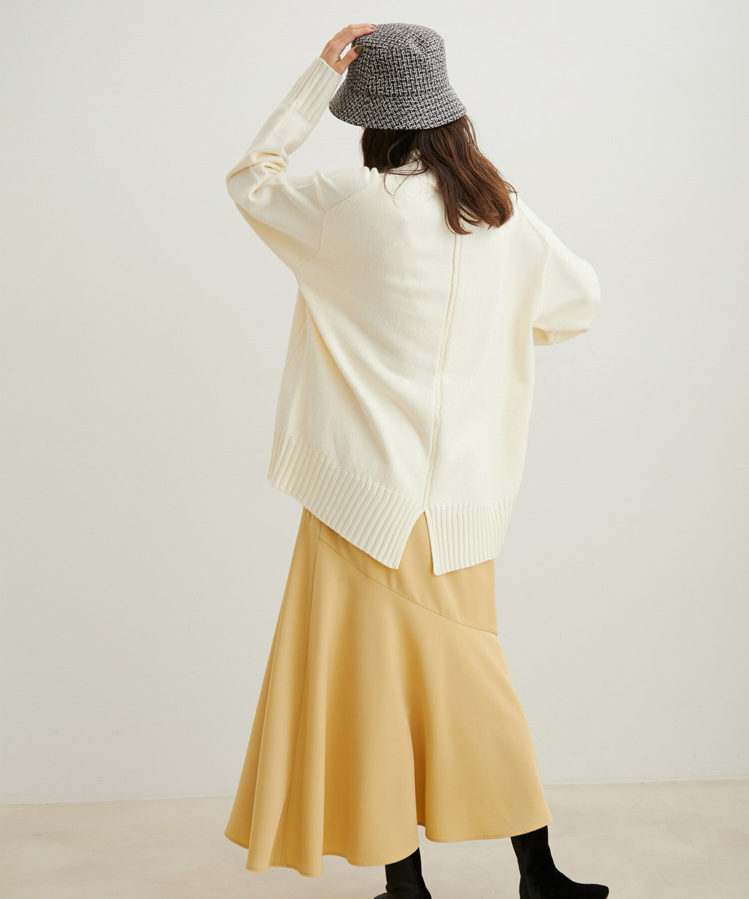 VIS「【洗える】ボーダー＆無地バックスリットニット【sustainable】」|ニット・セーター|