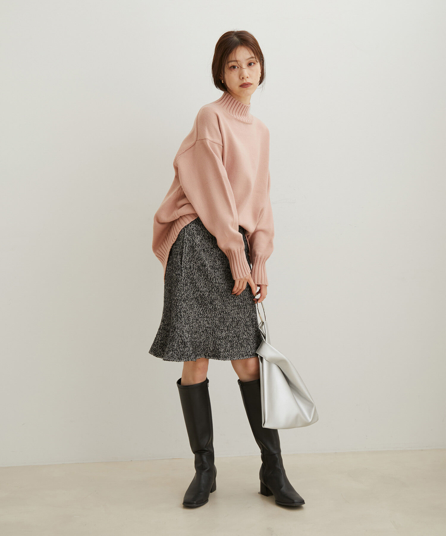 VIS「【洗える】ボーダー＆無地バックスリットニット【sustainable】」|ニット・セーター|