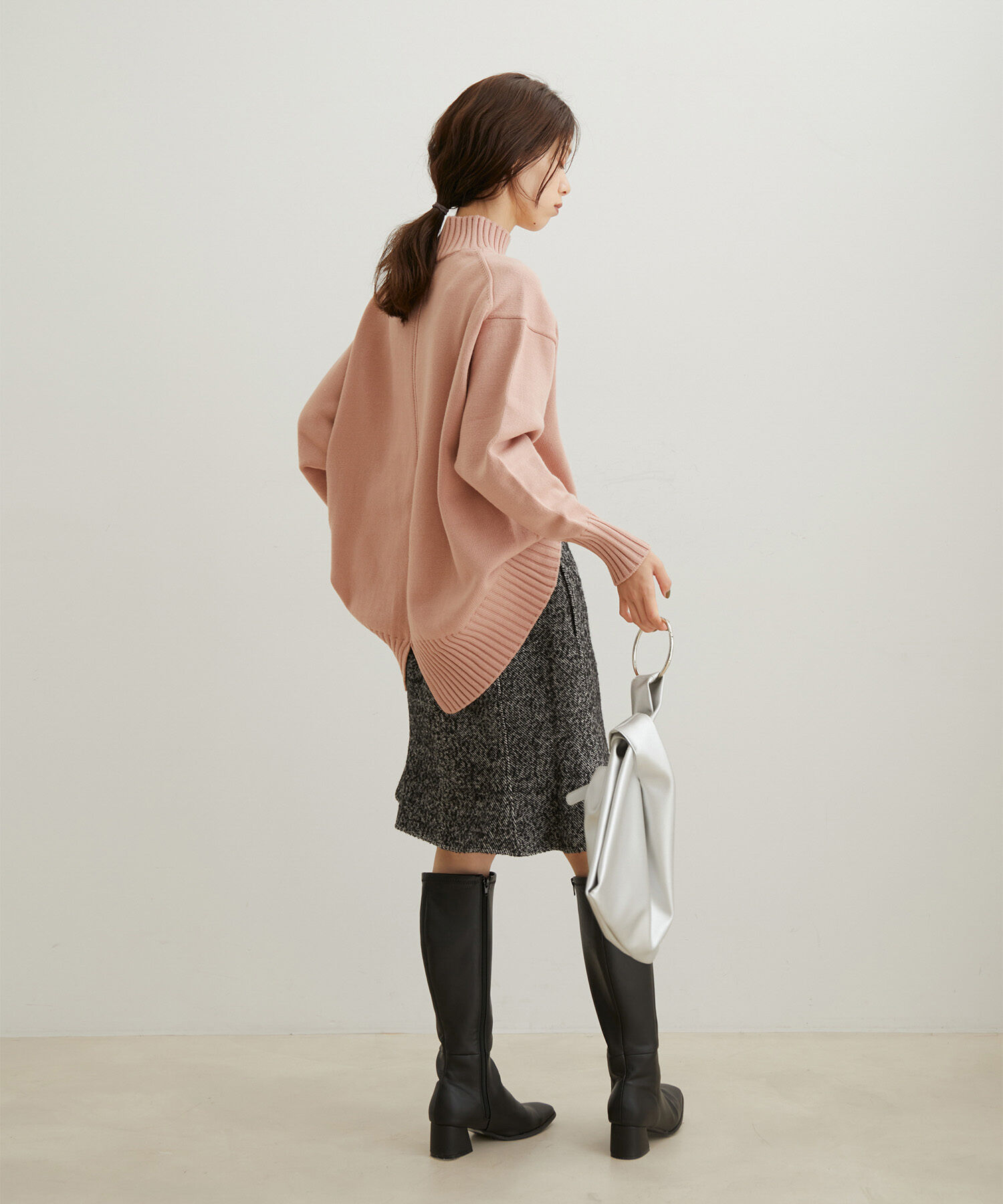 VIS「【洗える】ボーダー＆無地バックスリットニット【sustainable】」|ニット・セーター|