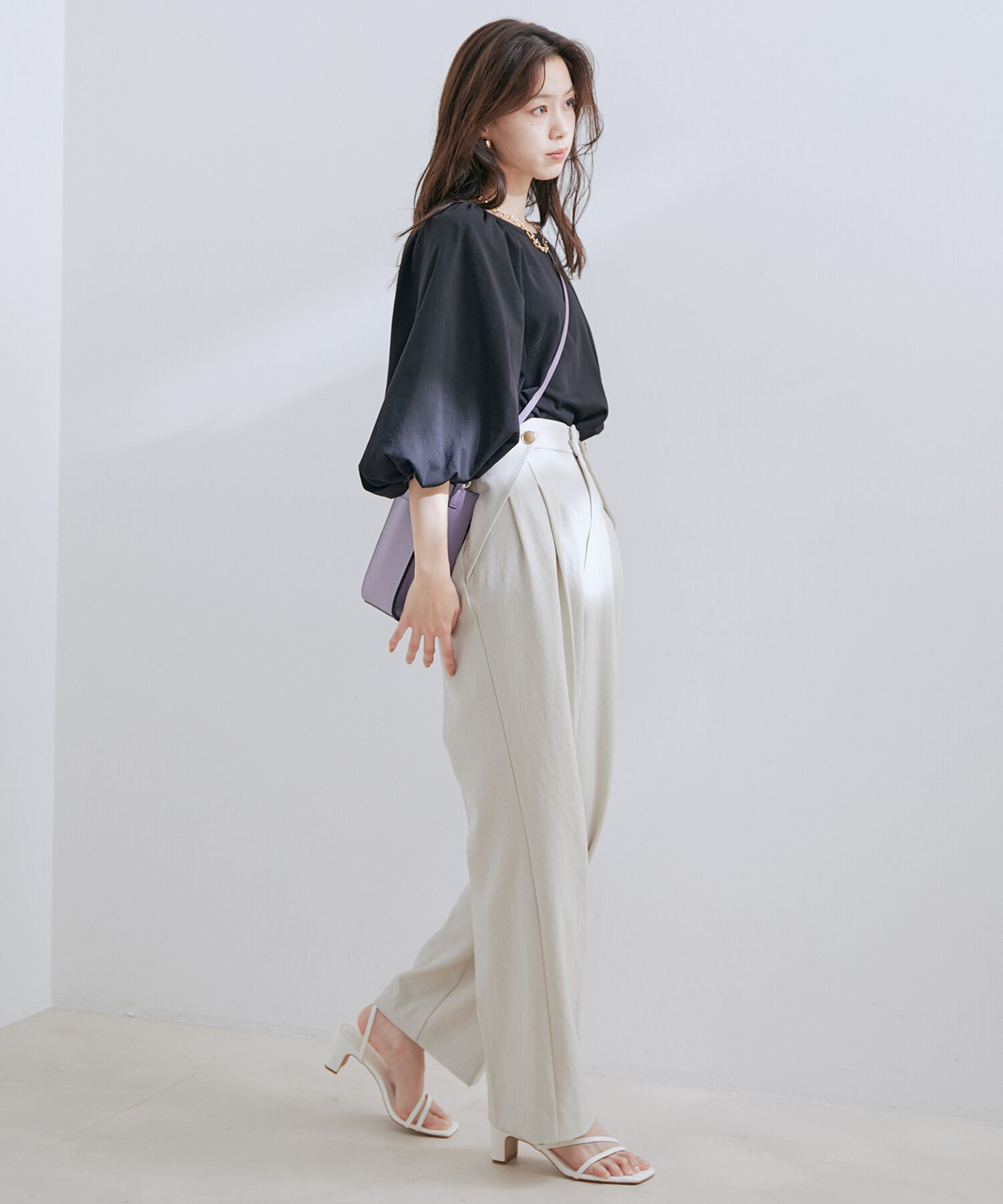 Juze「ナローアシメストラップヒールサンダル」|サンダル|