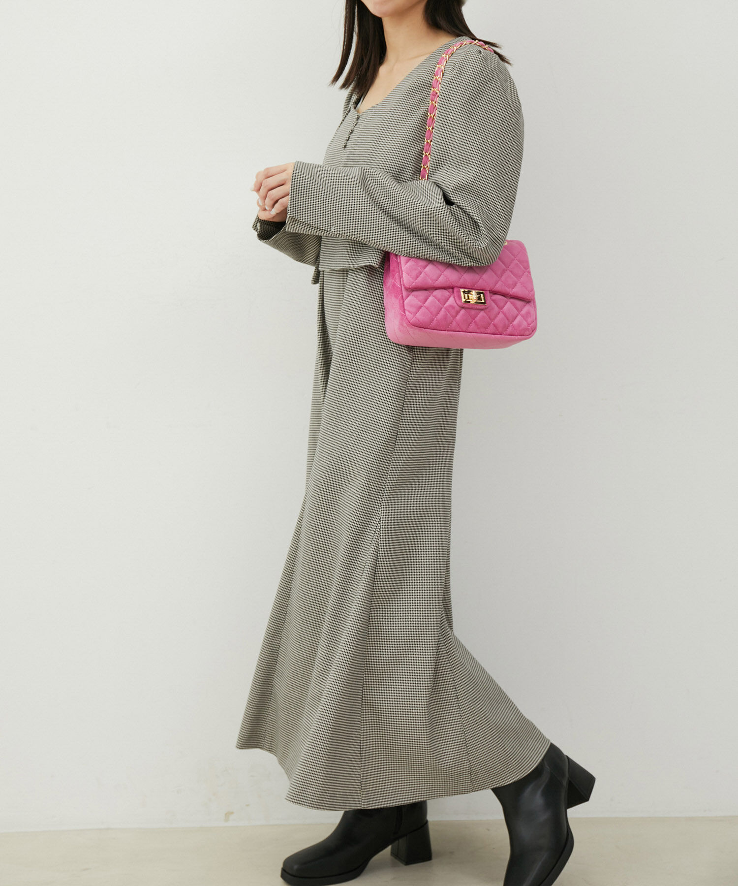 VIS「【セットアップ対応】タックショルダーショート丈ジャケット」|ノーカラージャケット|