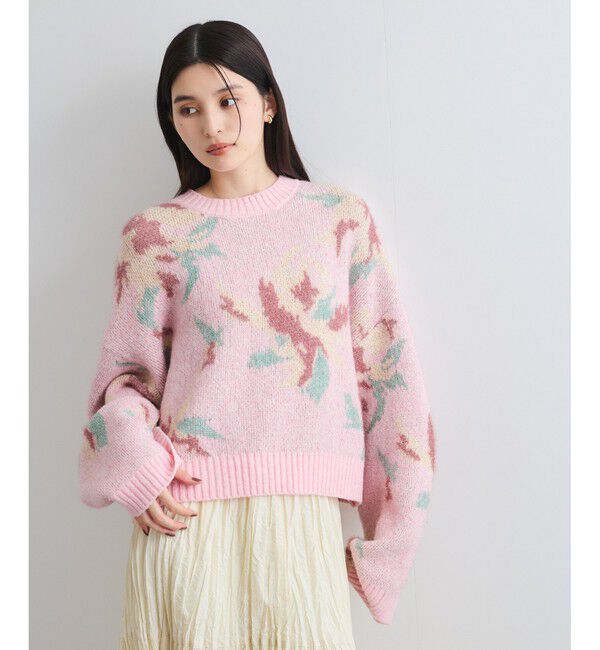 VIS「フラワージャガードニットプルオーバー」|ニット・セーター|