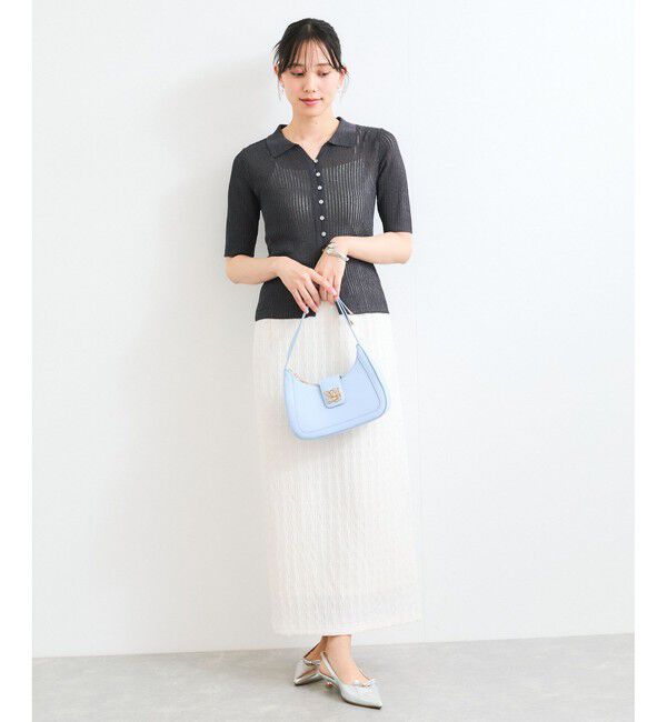 VIS「半袖サマーニットポロカーディガン」|ニット・セーター|