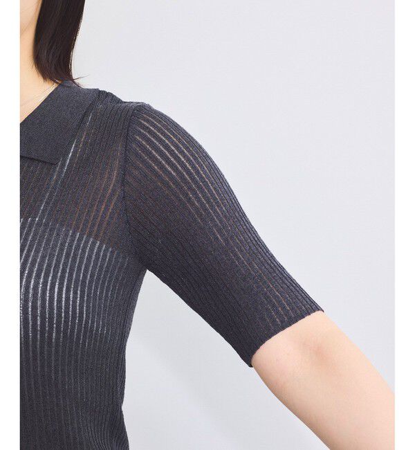 VIS「半袖サマーニットポロカーディガン」|ニット・セーター|