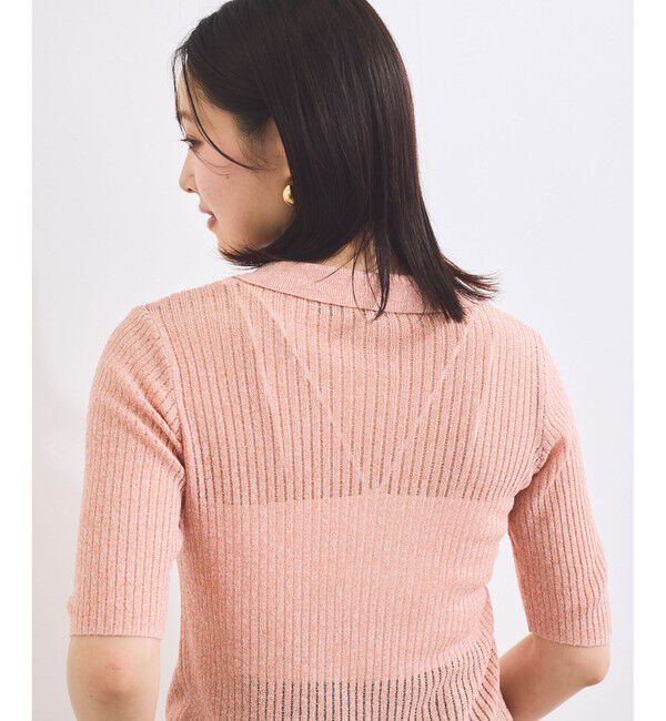 VIS「半袖サマーニットポロカーディガン」|ニット・セーター|