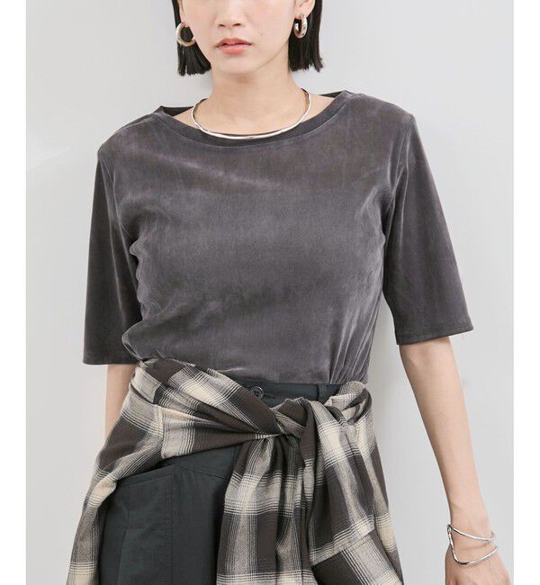 VIS「シーアベロア5部袖プルオーバー」|Tシャツ・カットソー|