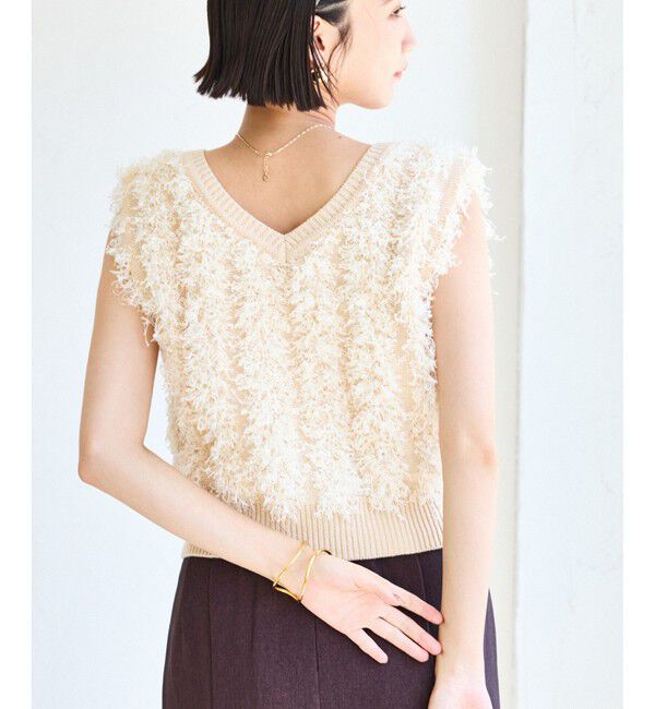 VIS「【2WAY】フリンジニットベスト」|ベスト・ジレ|