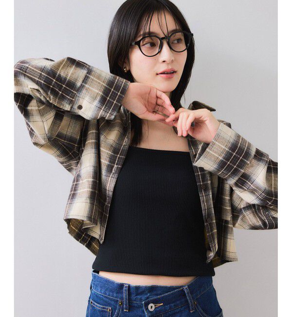VIS「【WEB/一部店舗限定】オンブレチェックショートシャツ」|シャツ・ブラウス|