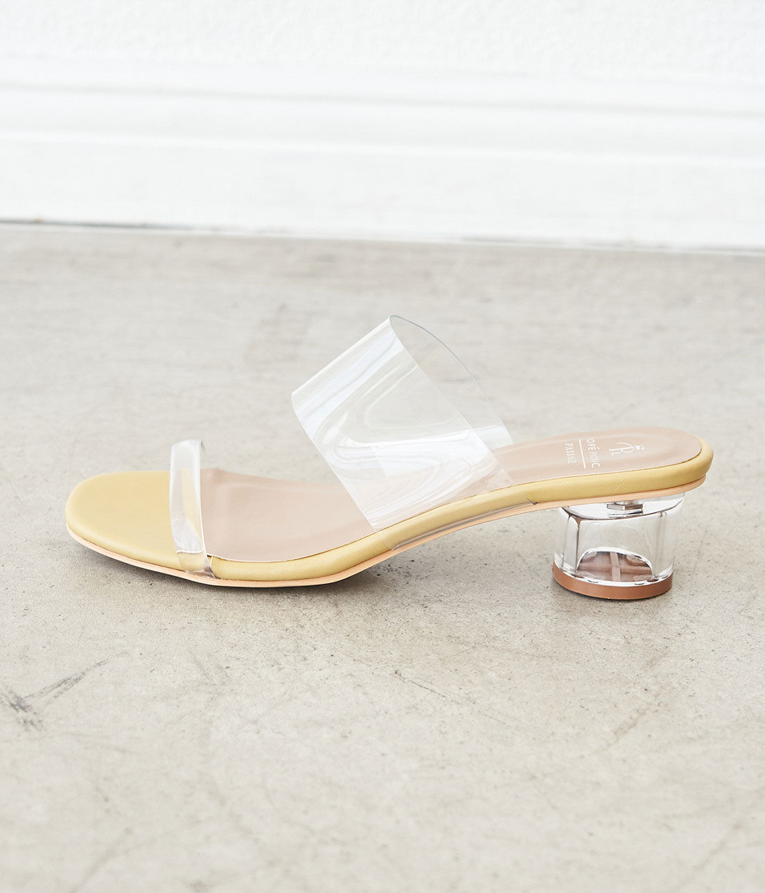 ROPE PICNIC PASSAGE「【WEB限定カラー:イエロー】クリアアッパー円柱クリアヒールミュール」|サンダル|