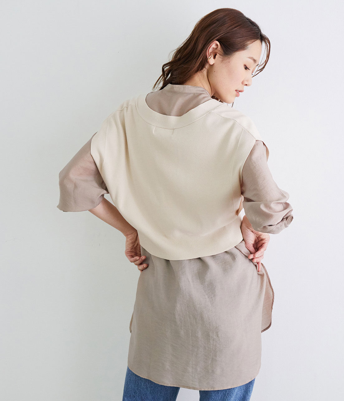 Rope&rsquo;Picnic「ニットショート丈ベスト」|ベスト・ジレ|