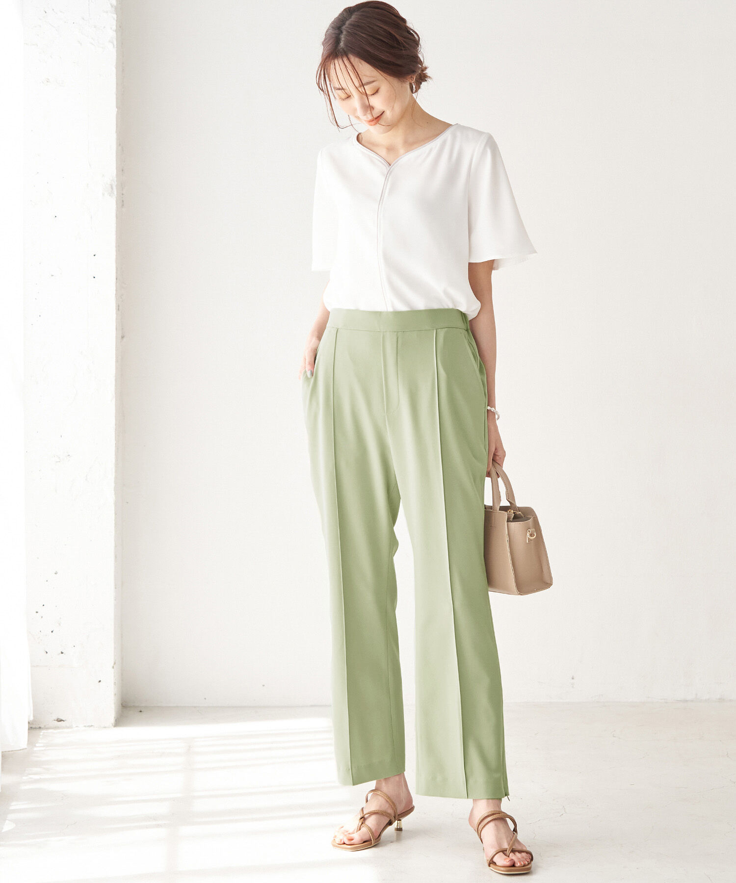 Rope&rsquo;Picnic「【ラク美】サイドジップピンタックパンツ」|その他|