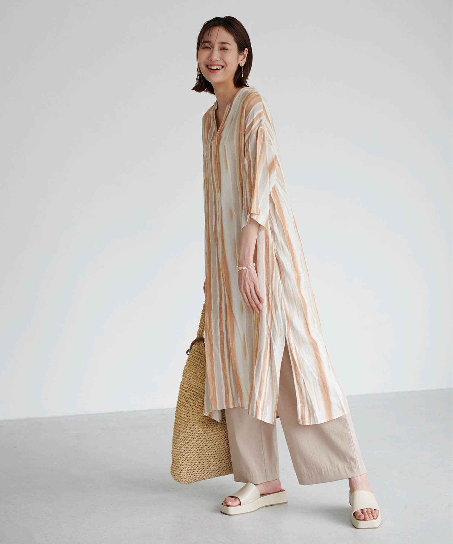 Rope&rsquo;Picnic「手書き風ストライプシャツワンピース」|その他|