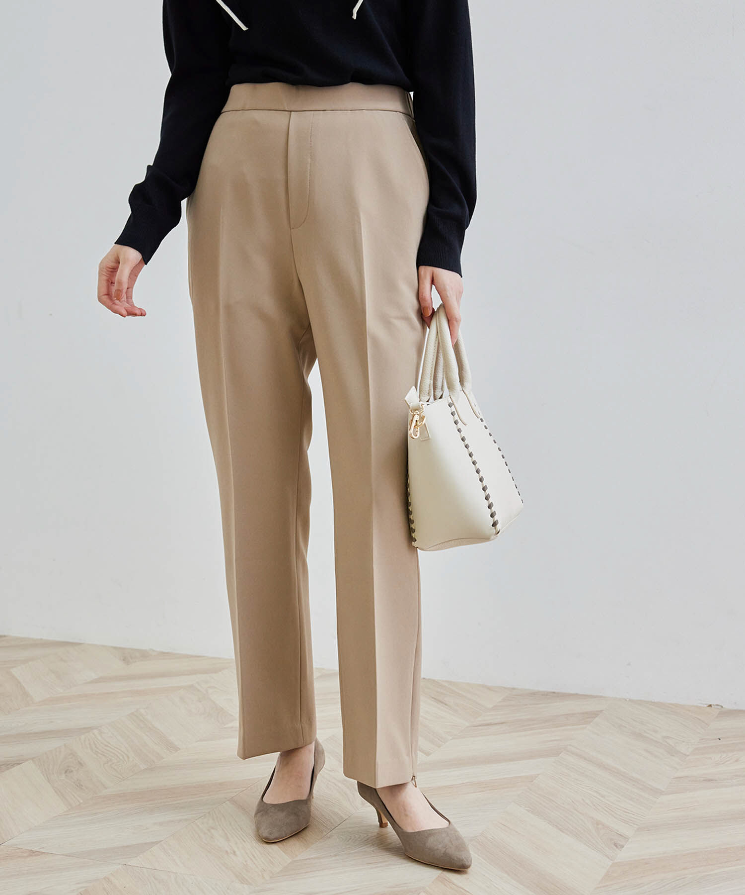 Rope&rsquo;Picnic「【ラク美】ファスナースリットパンツ」|その他|ブラウン(22)