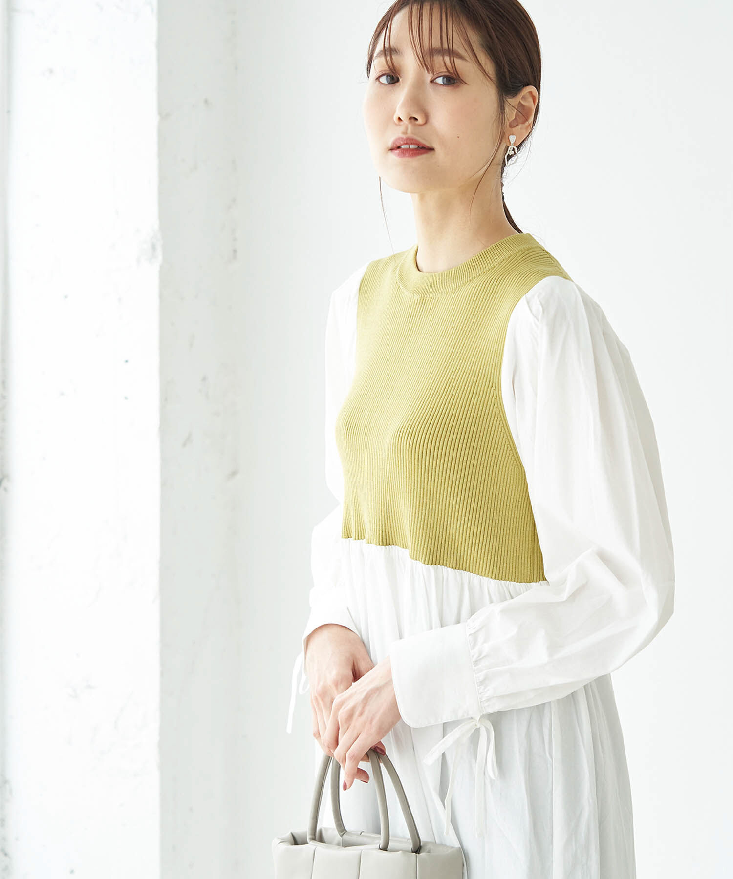 Rope&rsquo;Picnic「ニット使いボリューム袖ワンピース」|ワンピース|