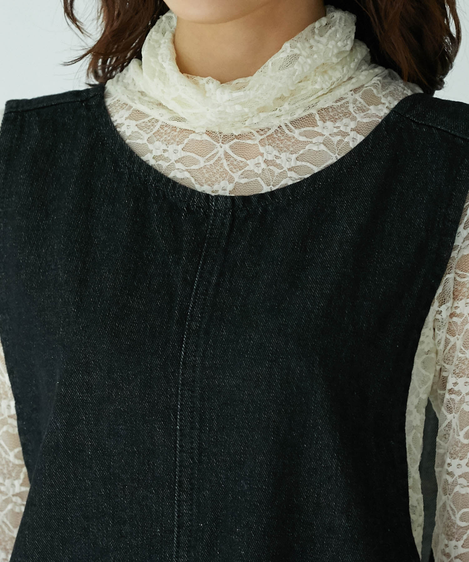 Rope&rsquo;Picnic「デニムジャンパーワンピース」|ジャンパースカート|