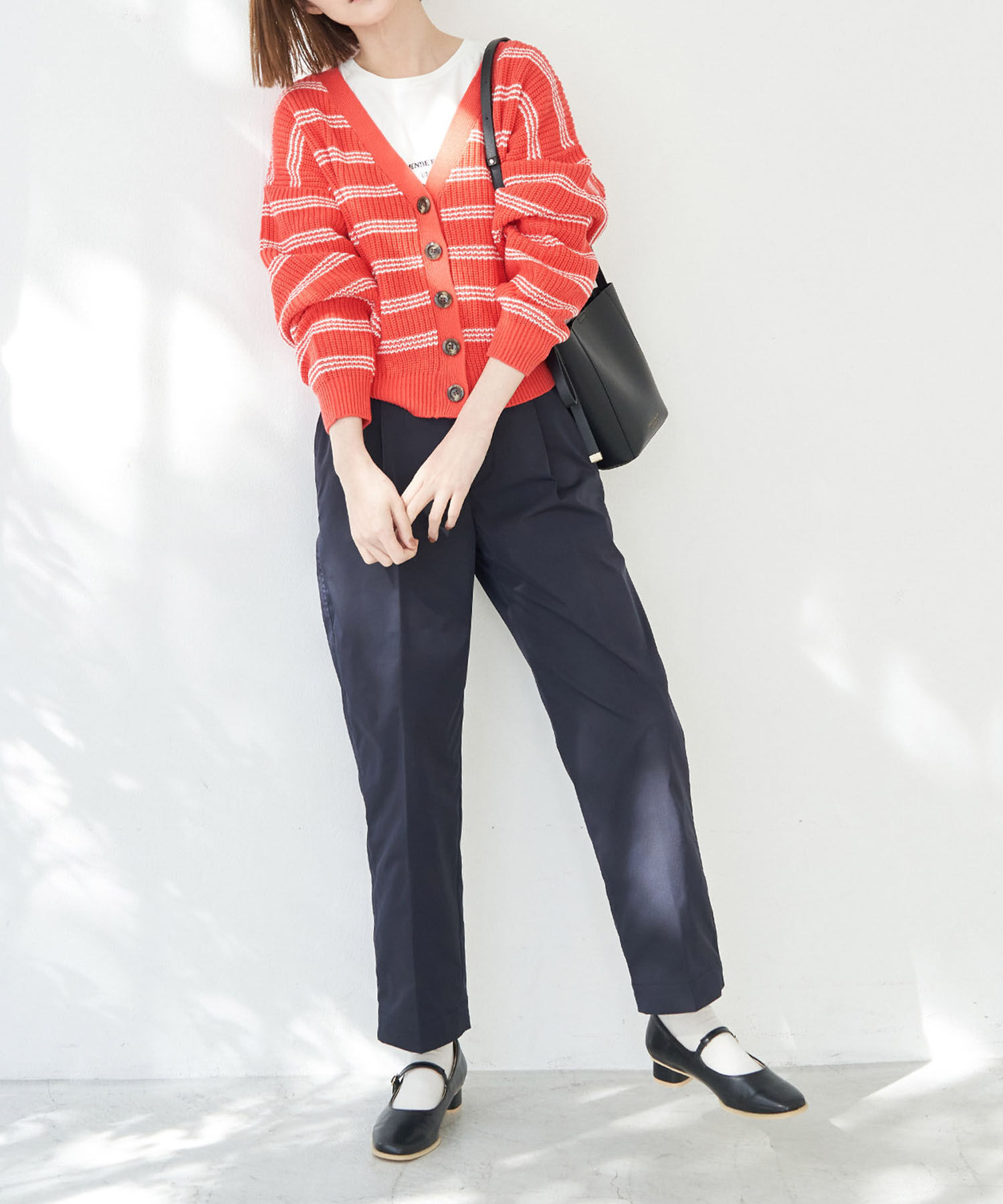 Rope&rsquo;Picnic「ローゲージボーダーカーディガン」|カーディガン|