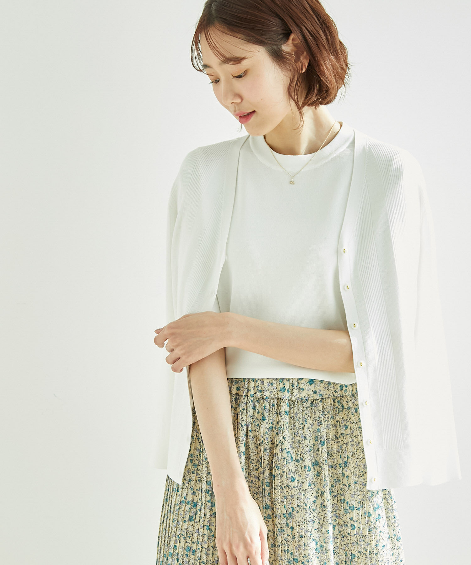 Rope&rsquo;Picnic「Beauty knit/ハーフスリーブニットトップス/WEB限定カラーあり」|ニット・セーター|