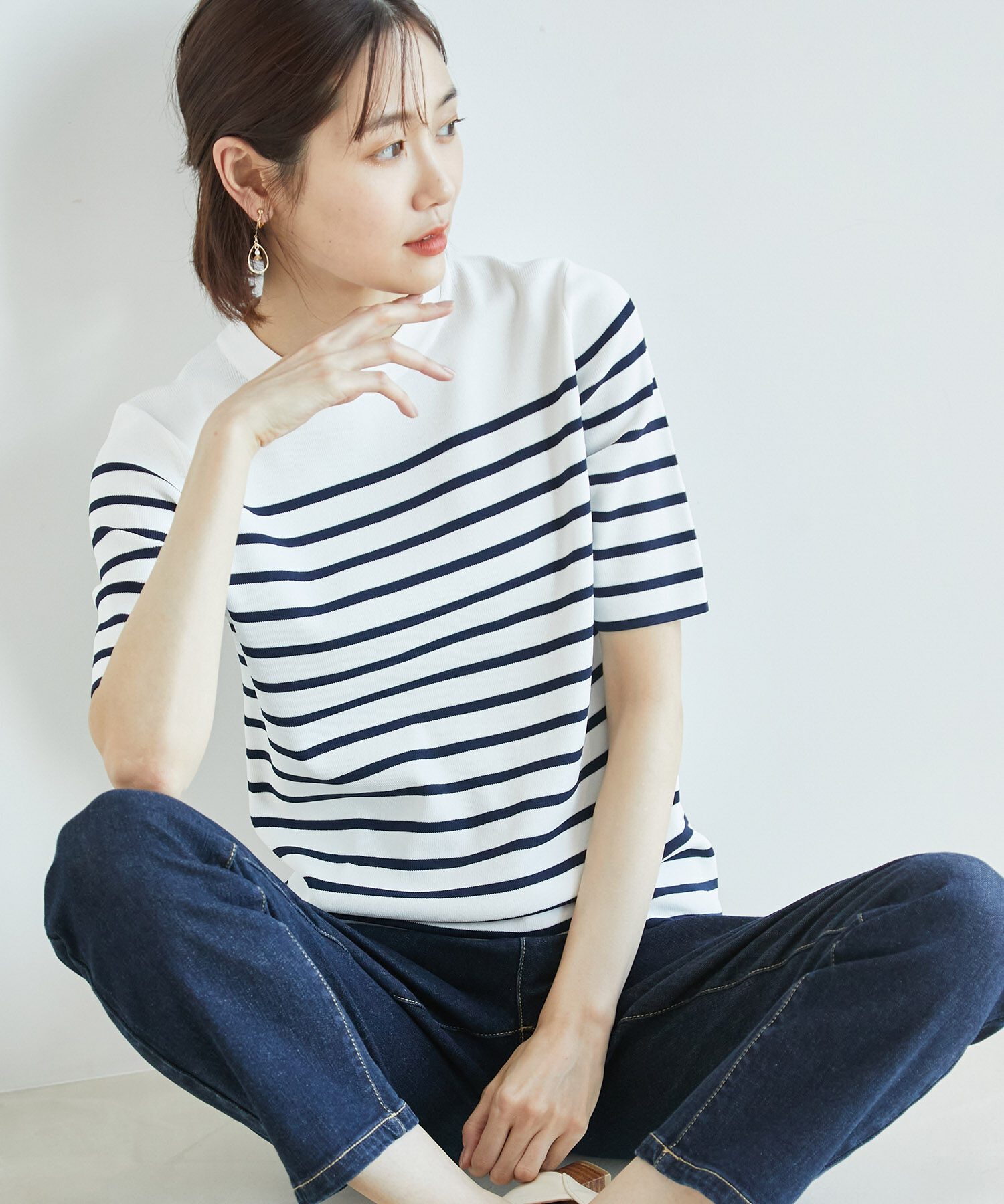 Rope&rsquo;Picnic「Beauty knit/ハーフスリーブニットトップス/WEB限定カラーあり」|ニット・セーター|