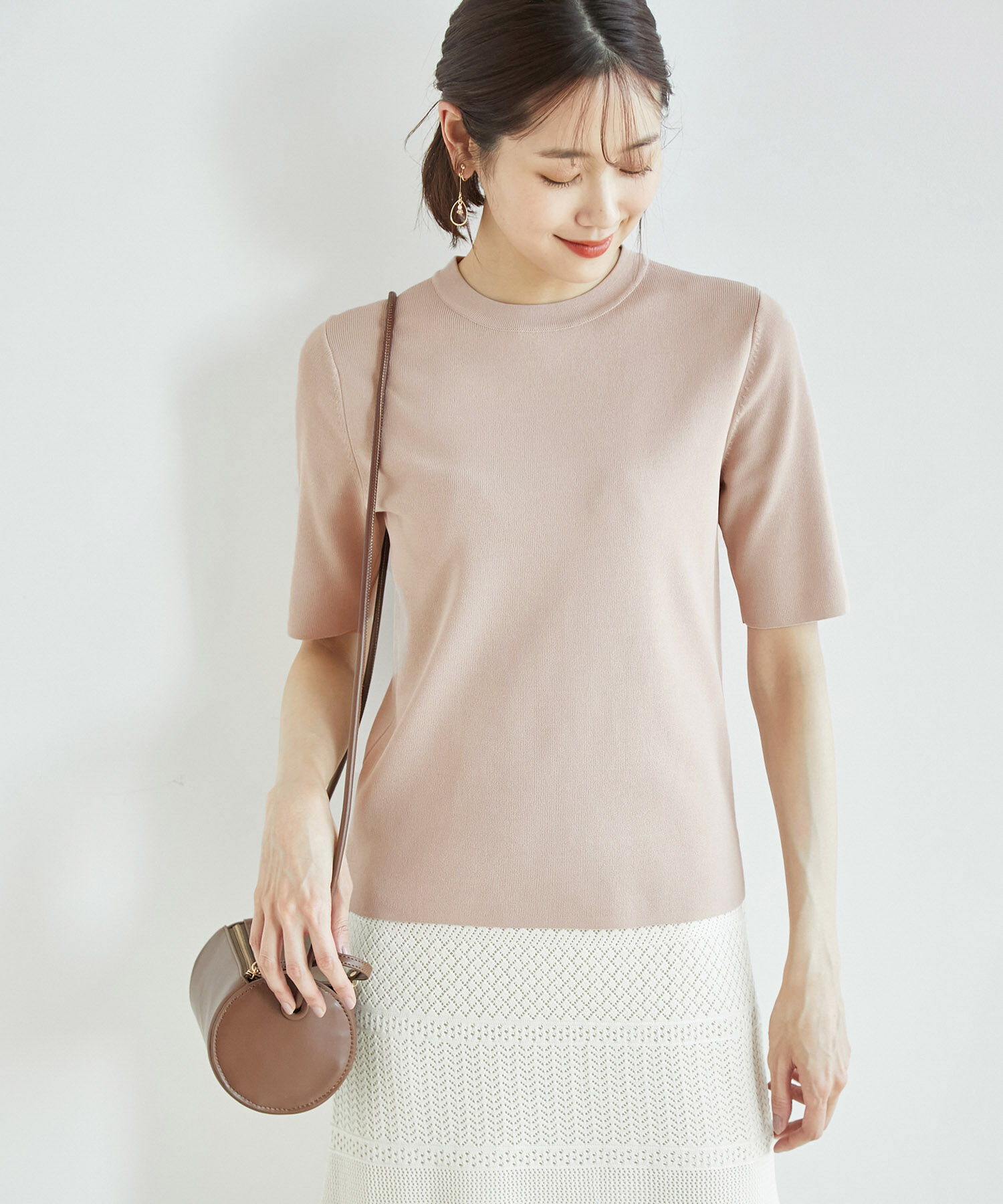 Rope&rsquo;Picnic「Beauty knit/ハーフスリーブニットトップス/WEB限定カラーあり」|ニット・セーター|