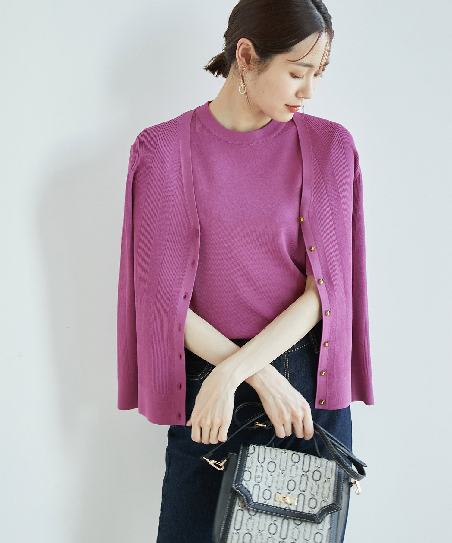 Rope&rsquo;Picnic「Beauty knit/ハーフスリーブニットトップス/WEB限定カラーあり」|ニット・セーター|