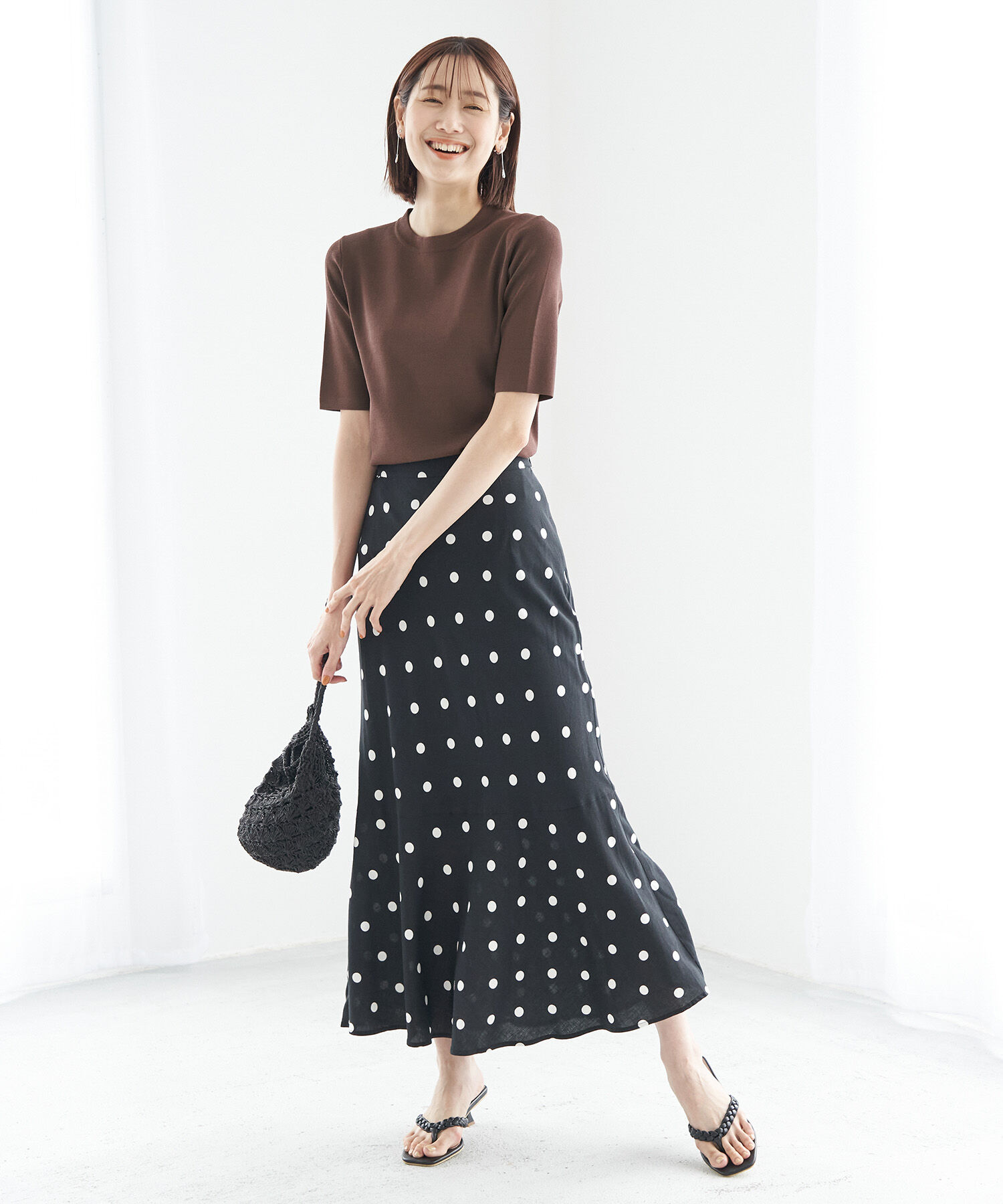 Rope&rsquo;Picnic「Beauty knit/ハーフスリーブニットトップス/WEB限定カラーあり」|ニット・セーター|