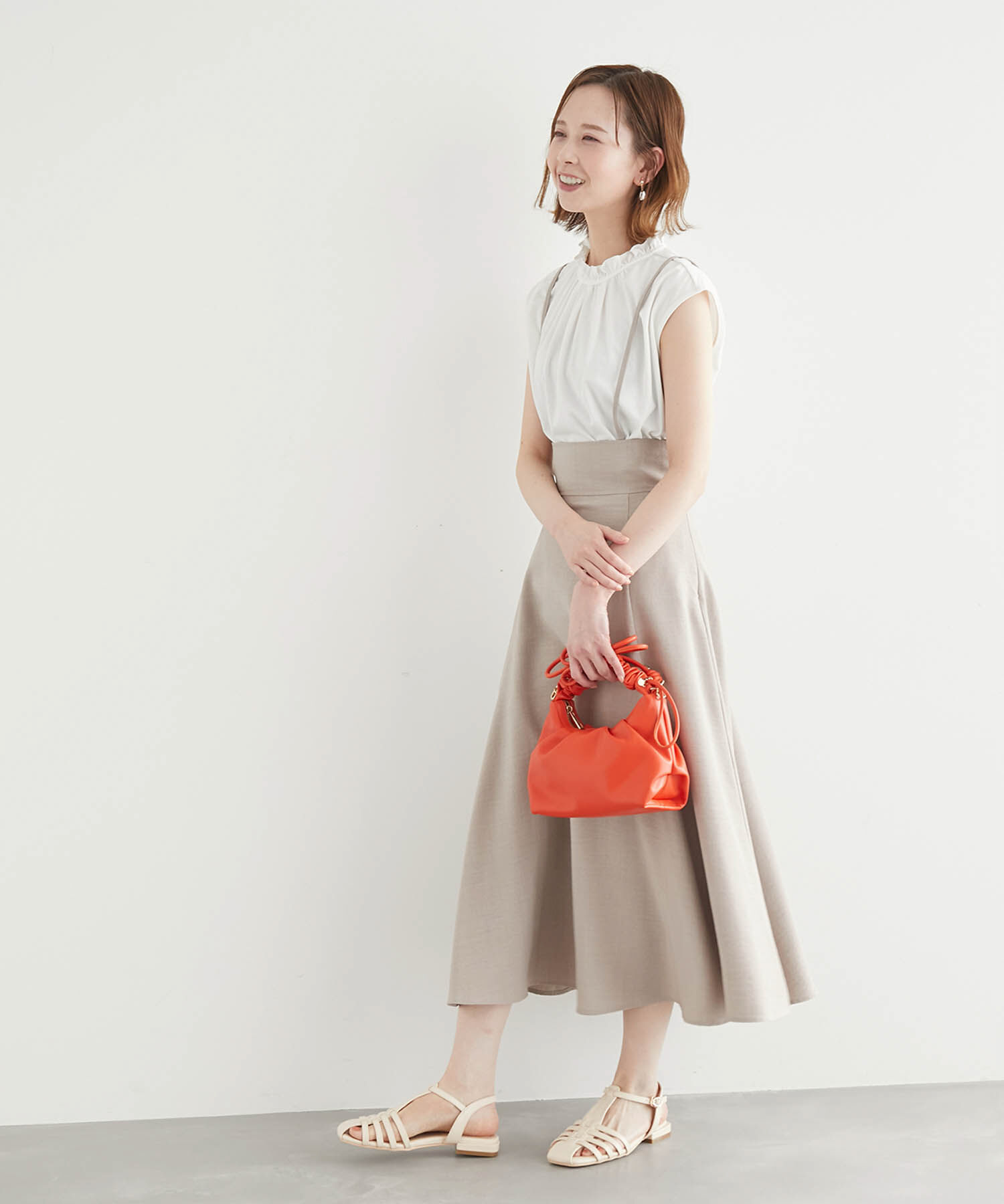 Rope&rsquo;Picnic「オーガニックコットンスタンドフリルトップス」|シャツ・ブラウス|