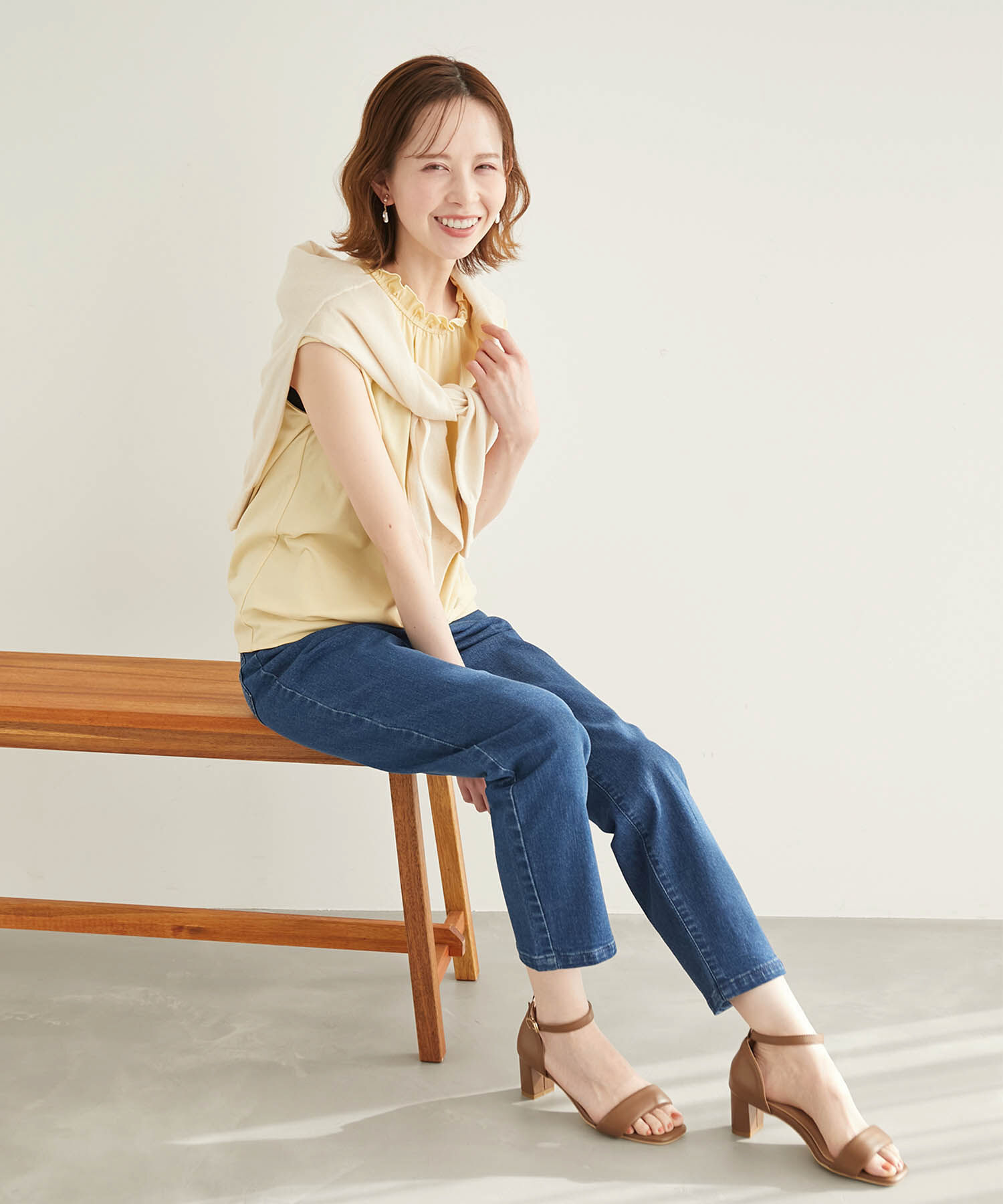 Rope&rsquo;Picnic「オーガニックコットンスタンドフリルトップス」|シャツ・ブラウス|