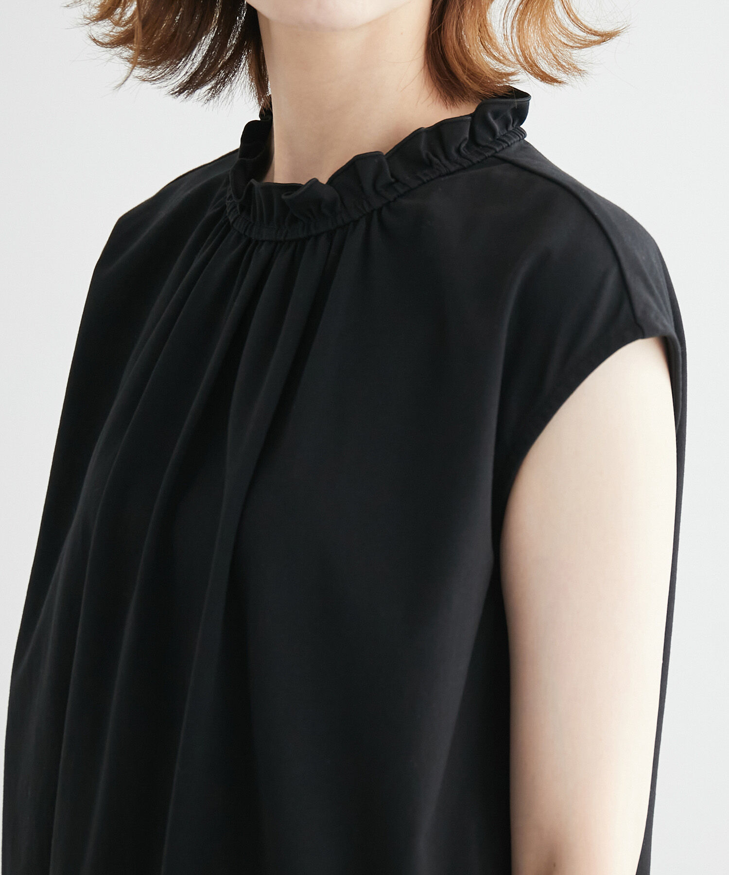 Rope&rsquo;Picnic「オーガニックコットンスタンドフリルトップス」|シャツ・ブラウス|