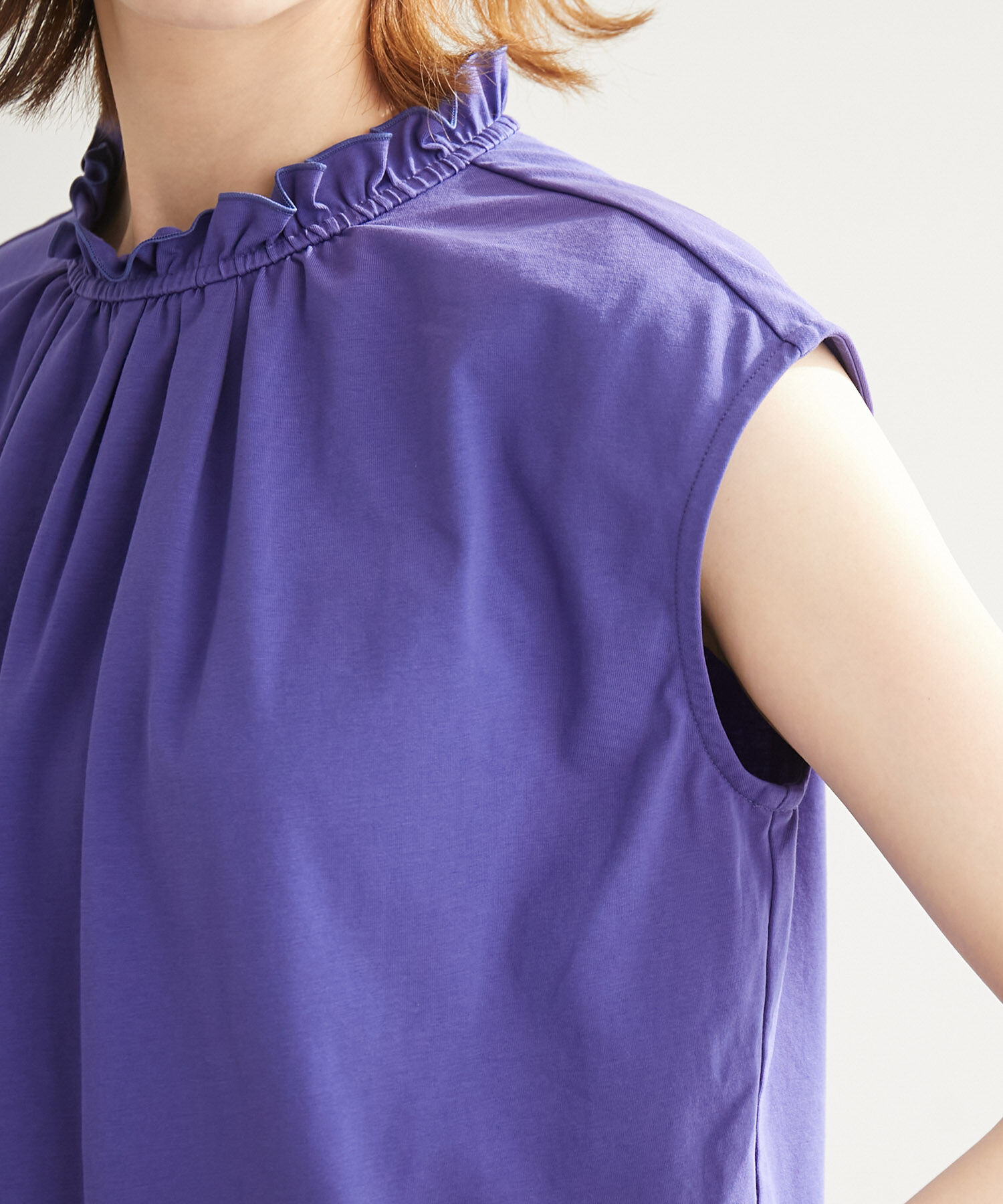 Rope&rsquo;Picnic「オーガニックコットンスタンドフリルトップス」|シャツ・ブラウス|