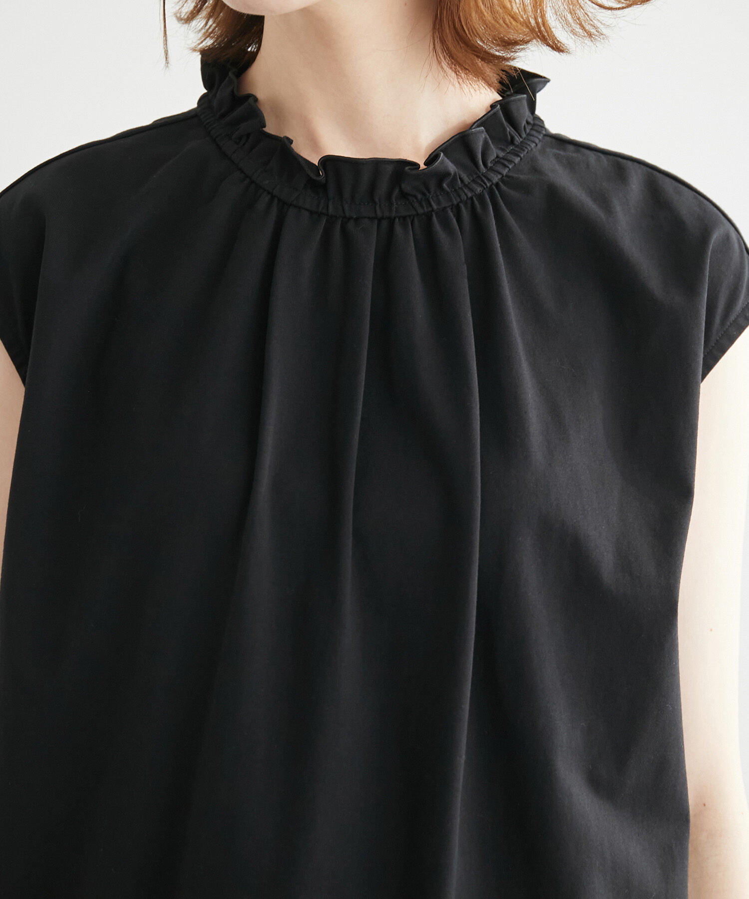 Rope&rsquo;Picnic「オーガニックコットンスタンドフリルトップス」|シャツ・ブラウス|