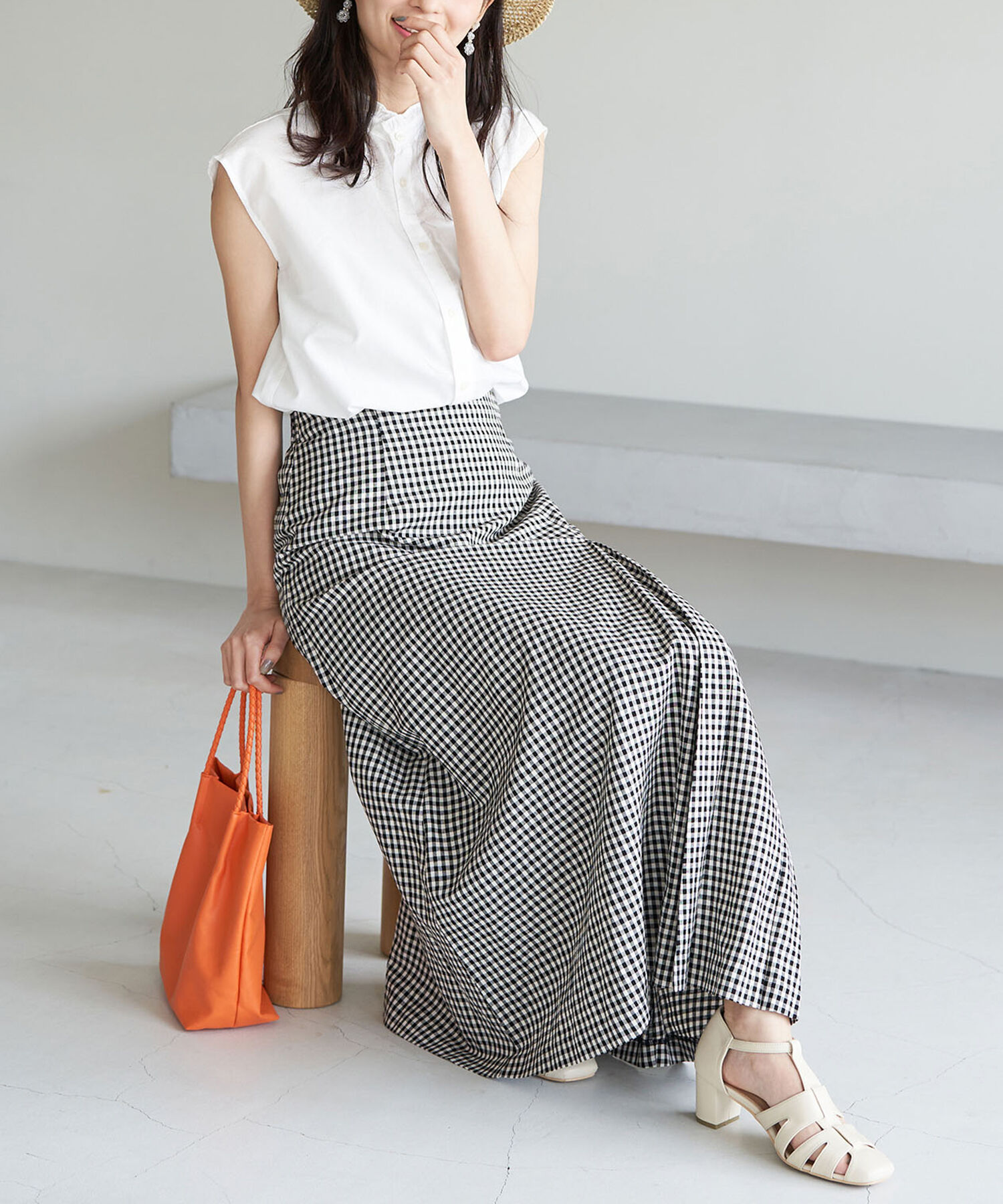 Rope&rsquo;Picnic「フリルバンドカラーフレンチスリーブシャツ　ストライプシャツ」|シャツ・ブラウス|