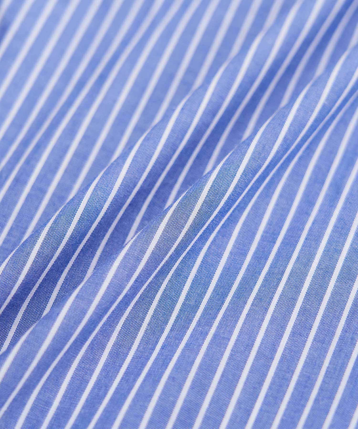 Rope&rsquo;Picnic「フリルバンドカラーフレンチスリーブシャツ　ストライプシャツ」|シャツ・ブラウス|