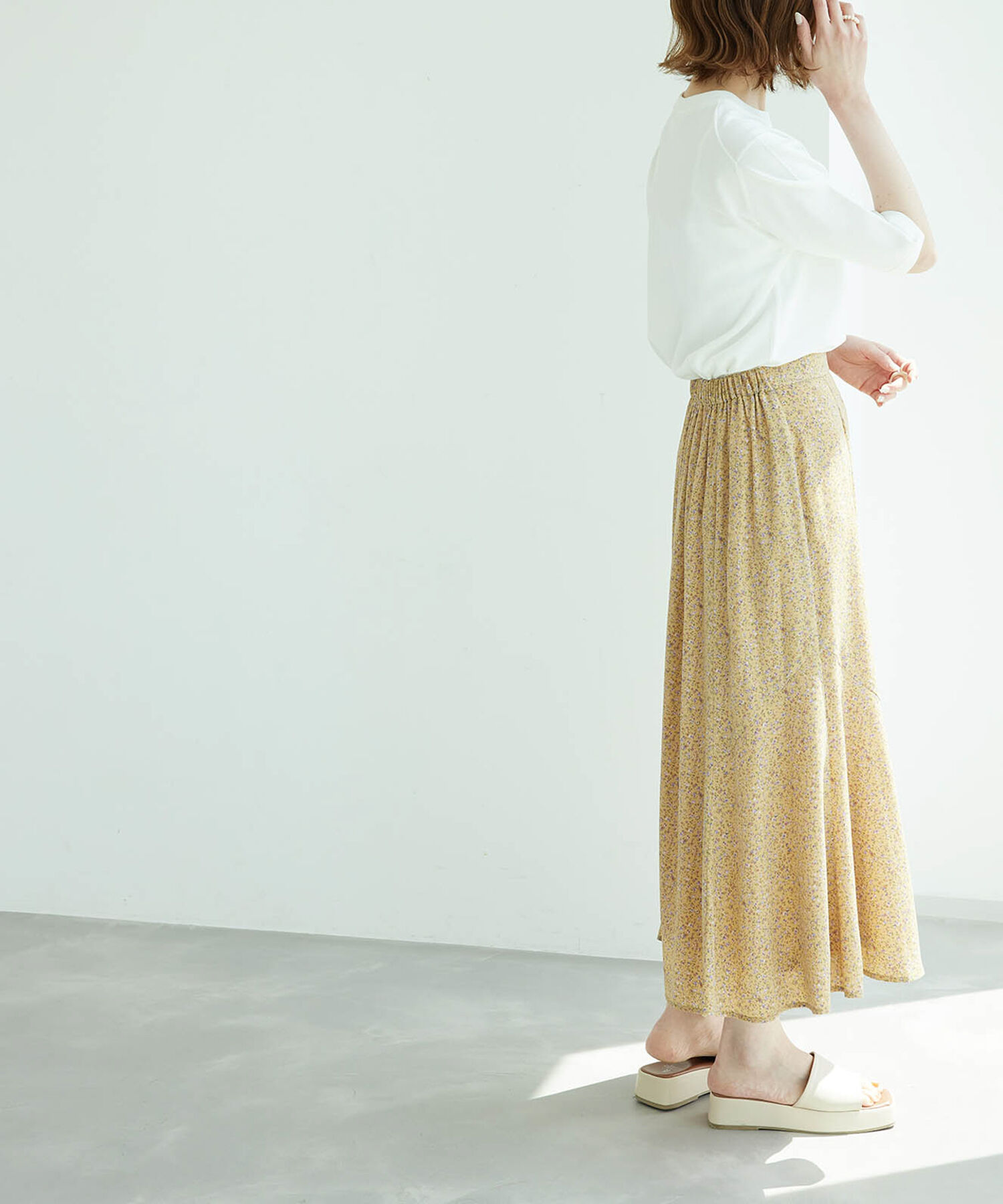 Rope&rsquo;Picnic「小花柄マーメイドスカート」|スカート|