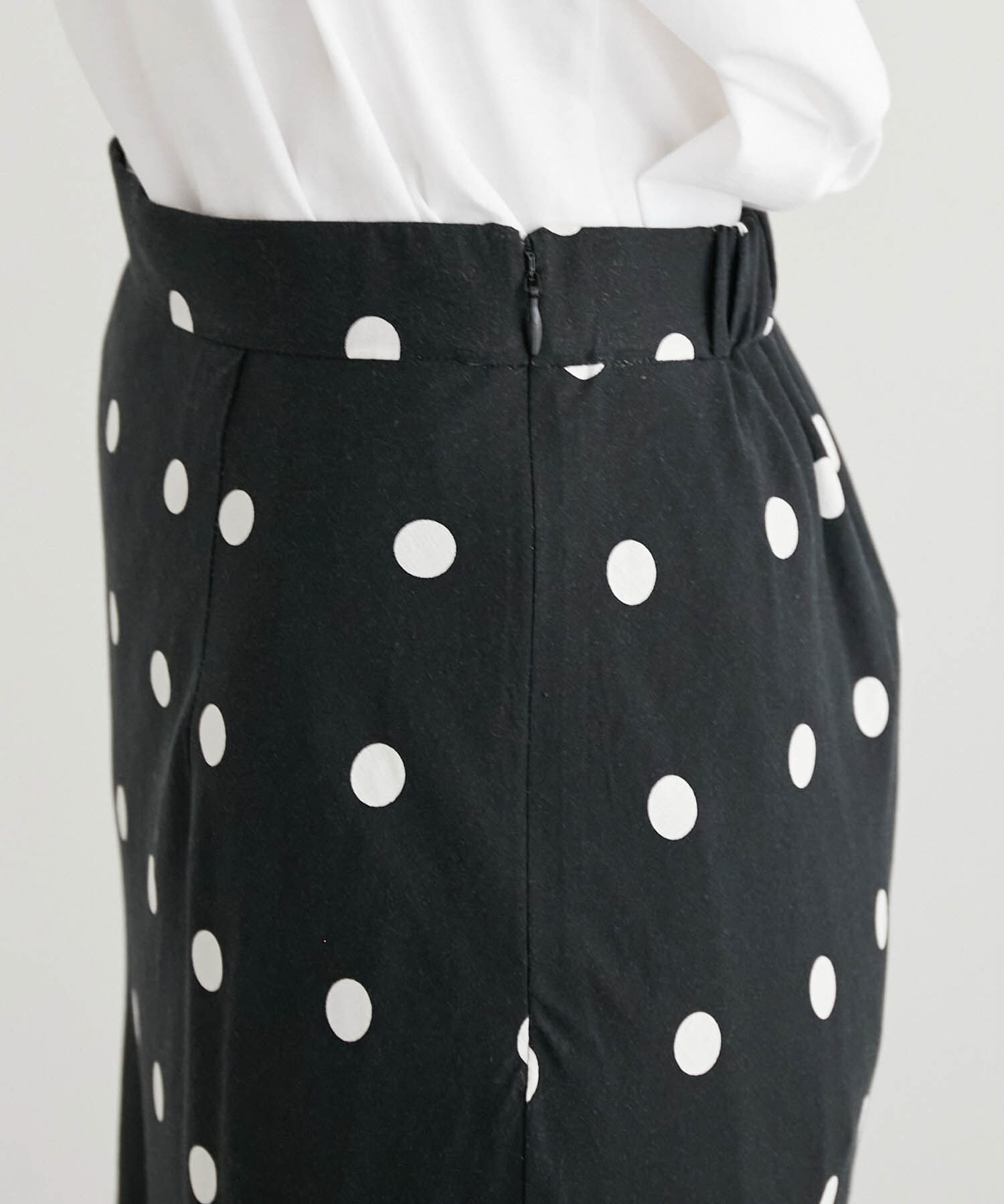 Rope&rsquo;Picnic「ドット/花柄麻混マーメイドスカート」|スカート|