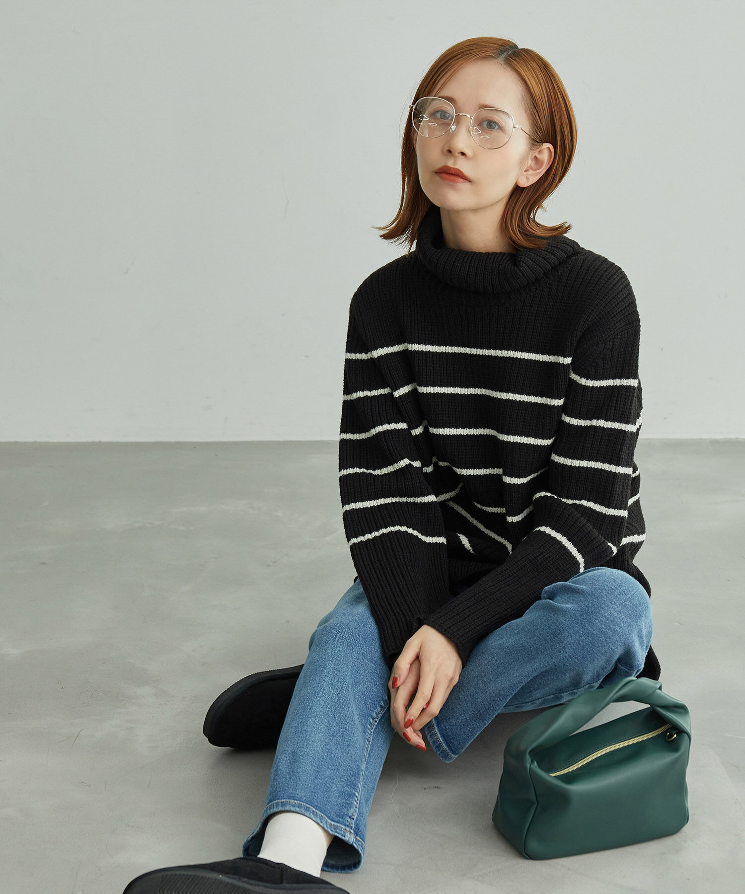 Rope&rsquo;Picnic「リサイクルポリエステル畔タートルニット」|ニット・セーター|