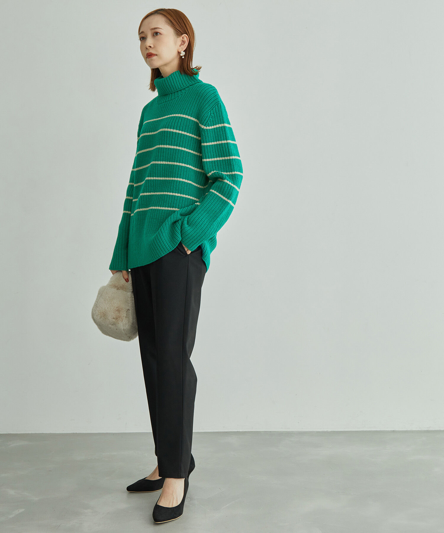 Rope&rsquo;Picnic「リサイクルポリエステル畔タートルニット」|ニット・セーター|