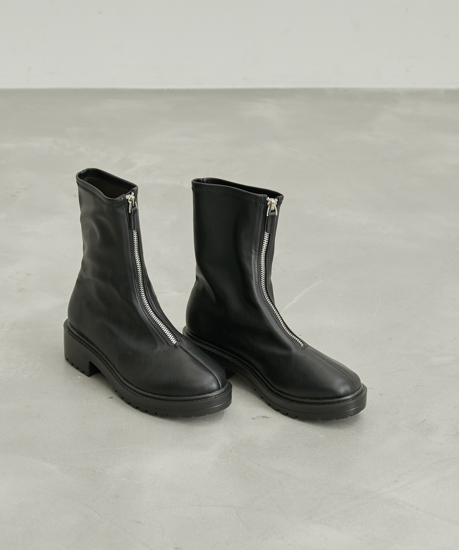 ROPE PICNIC PASSAGE「【WEB限定】晴雨兼用/センタージップボリュームソールショートブーツ」|その他|ブラック(01)