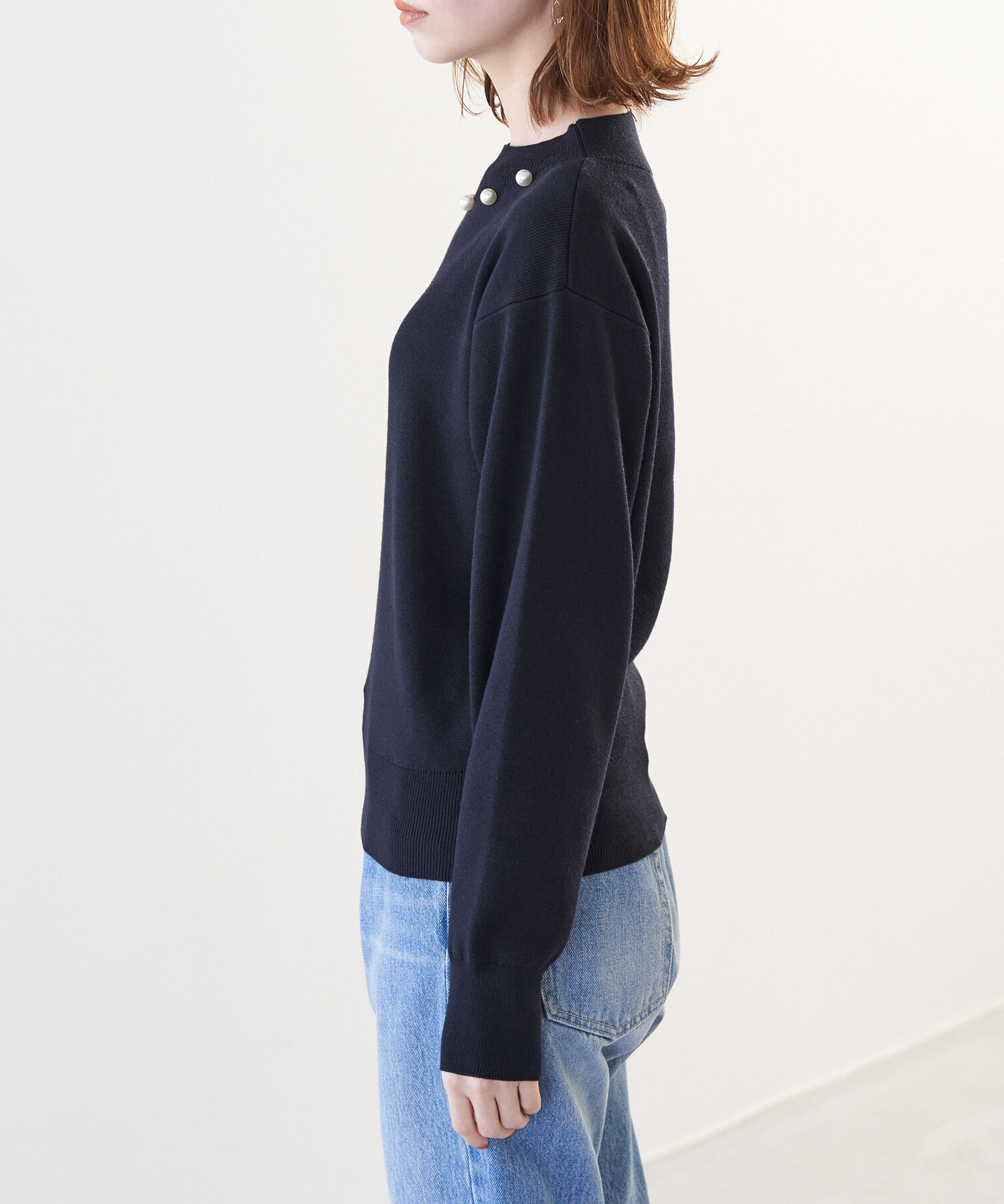 Rope&rsquo;Picnic「洗濯機OK・パチパチしない/マシュマロニットビッグパールプルオーバー」|ニット・セーター|