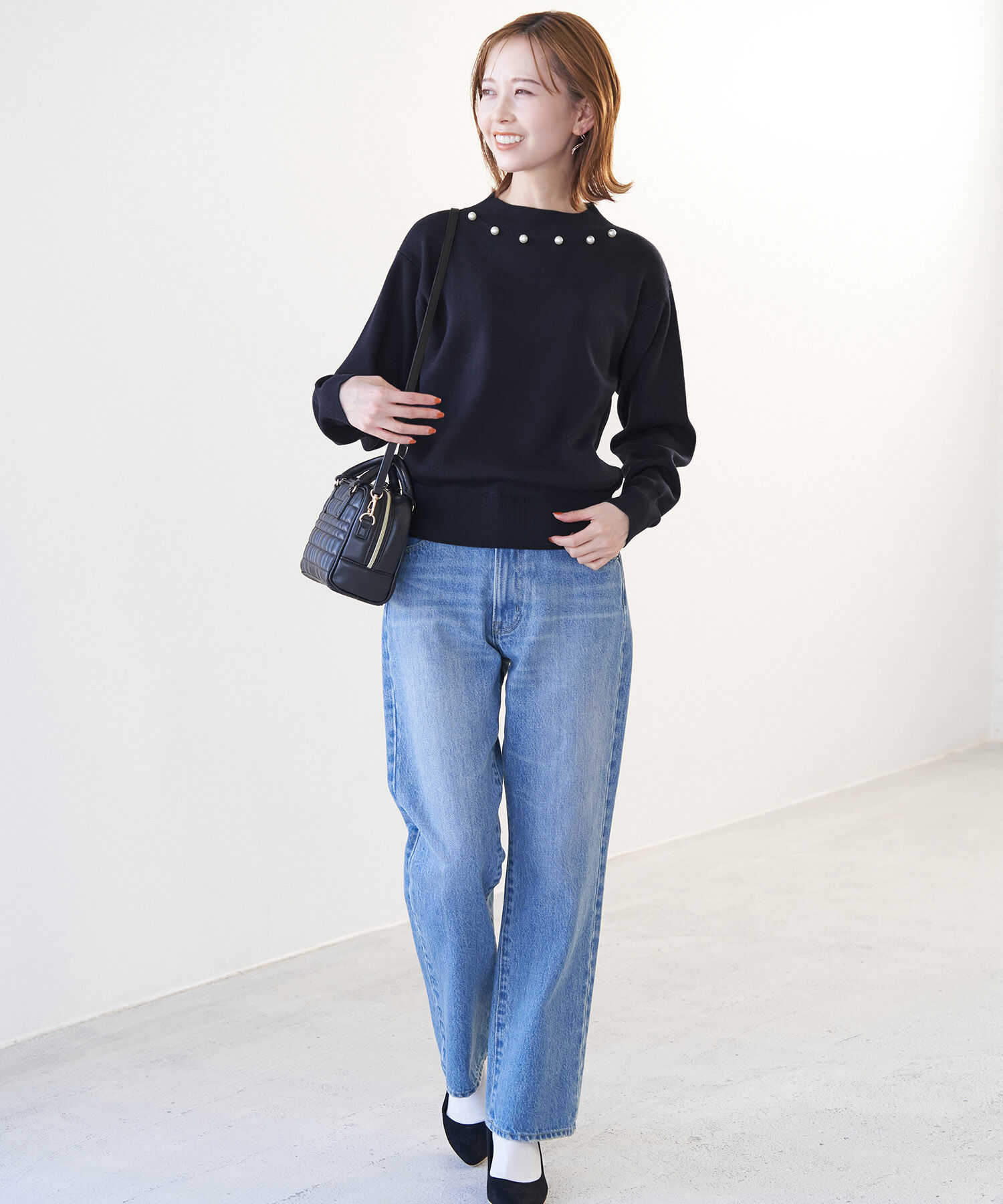 Rope&rsquo;Picnic「洗濯機OK・パチパチしない/マシュマロニットビッグパールプルオーバー」|ニット・セーター|