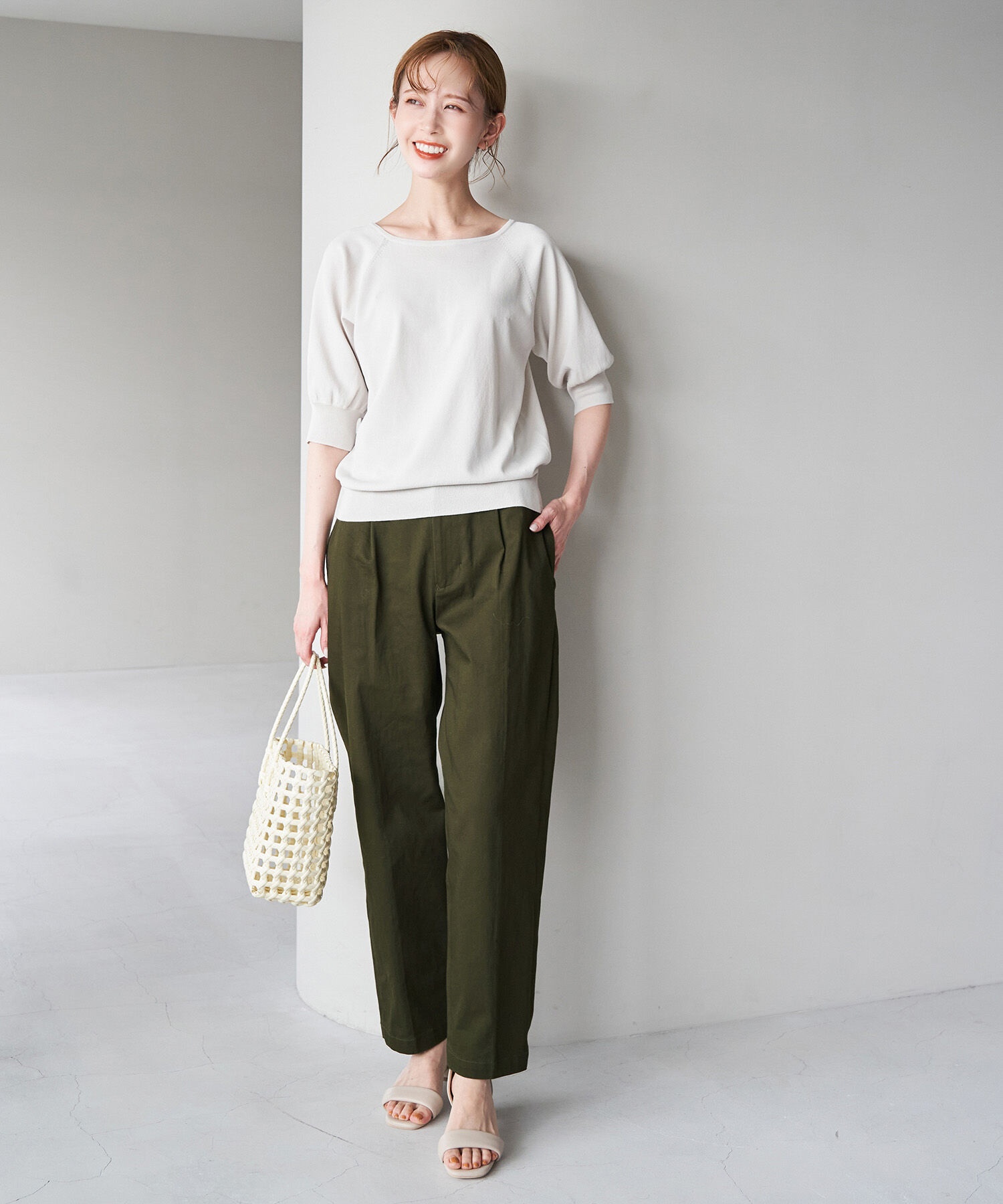 ROPE' PICNIC R「綿ストレッチチノパンツ」|チノ|