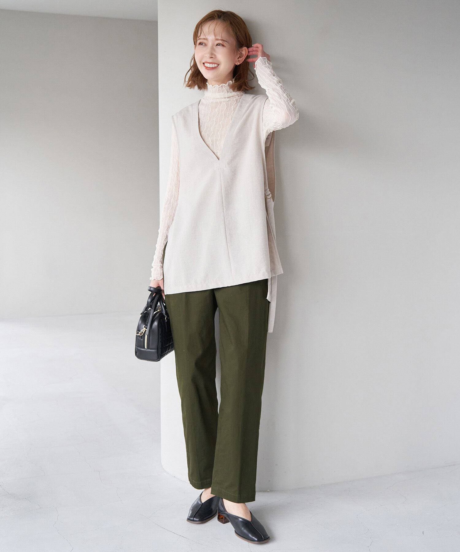 ROPE' PICNIC R「綿ストレッチチノパンツ」|チノ|