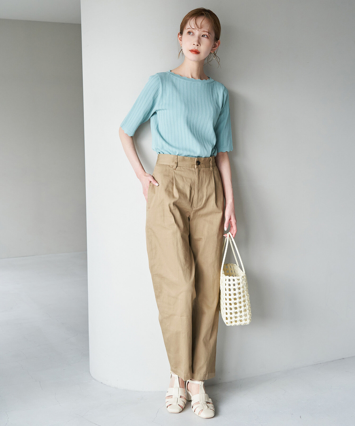 ROPE' PICNIC R「綿ストレッチチノパンツ」|チノ|