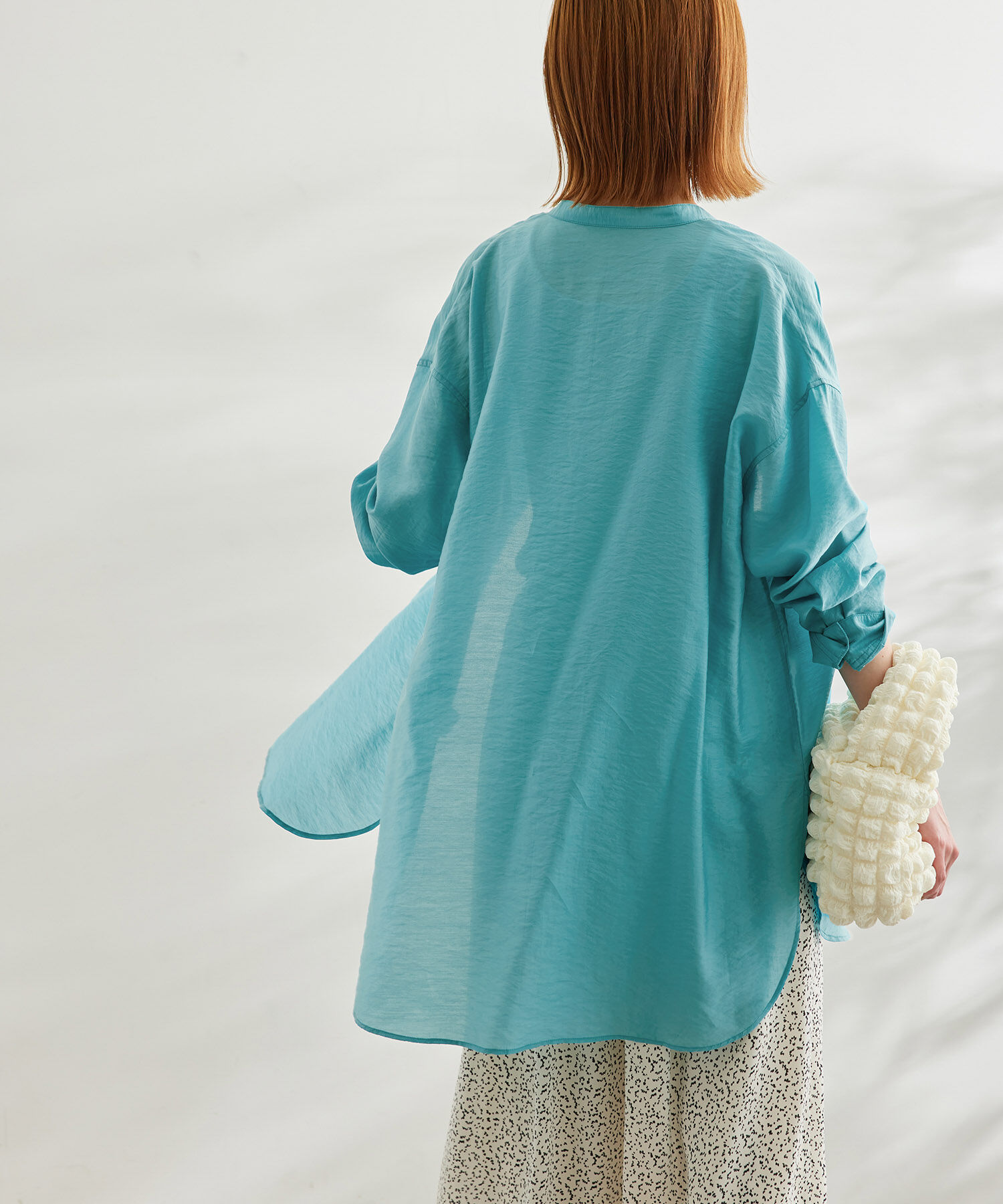 Rope&rsquo;Picnic「【WEB限定カラー:イエロー】バンドカラーポケットシアーシャツ」|シャツ・ブラウス|