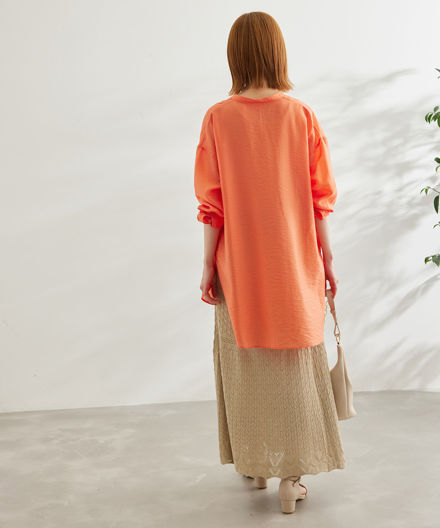 Rope&rsquo;Picnic「【WEB限定カラー:イエロー】バンドカラーポケットシアーシャツ」|シャツ・ブラウス|